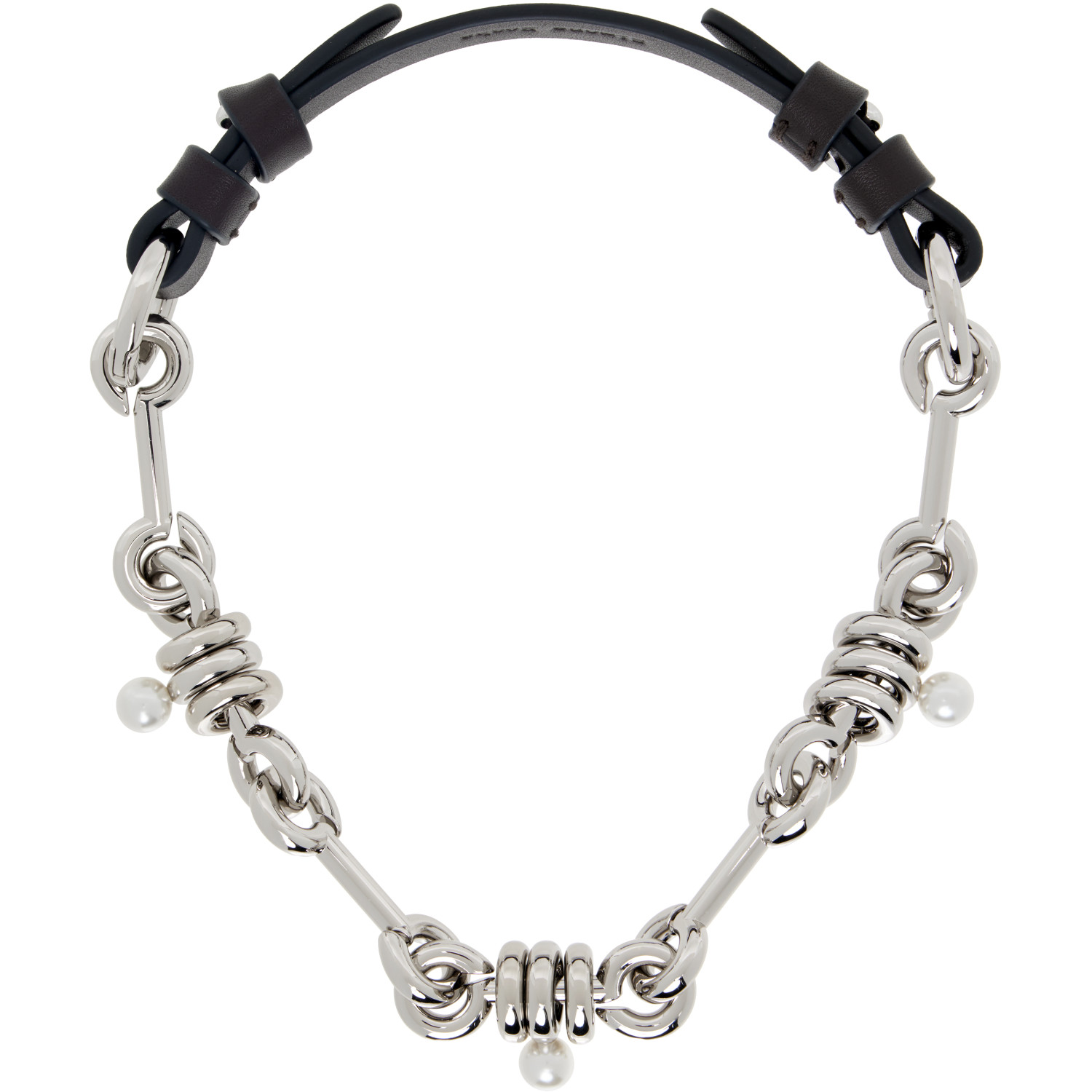 Simone Rocha Bridle Stacked Link Faux-Pearl Chain Necklace