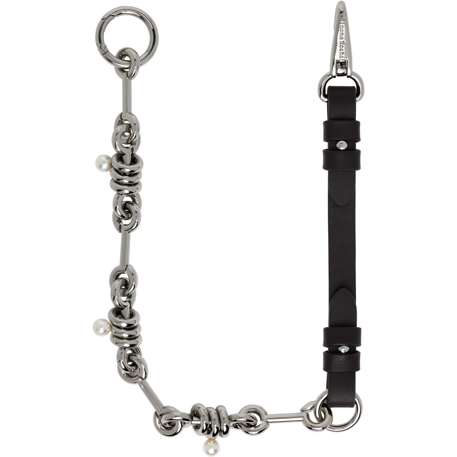 Simone Rocha Brown Bridle Stacked Link Wallet Chain