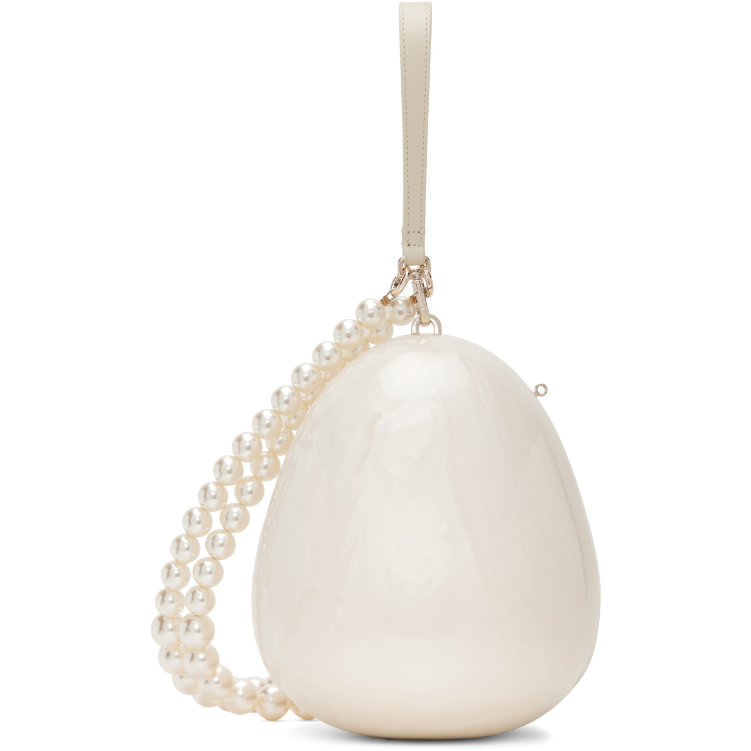 Simone Rocha Off-White Large Pearl Egg Bag