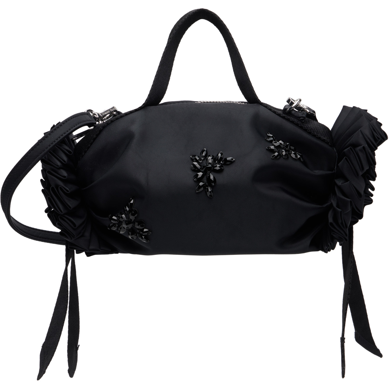 Simone Rocha Black Turbo Mini Double Ribbon Rosette Bag