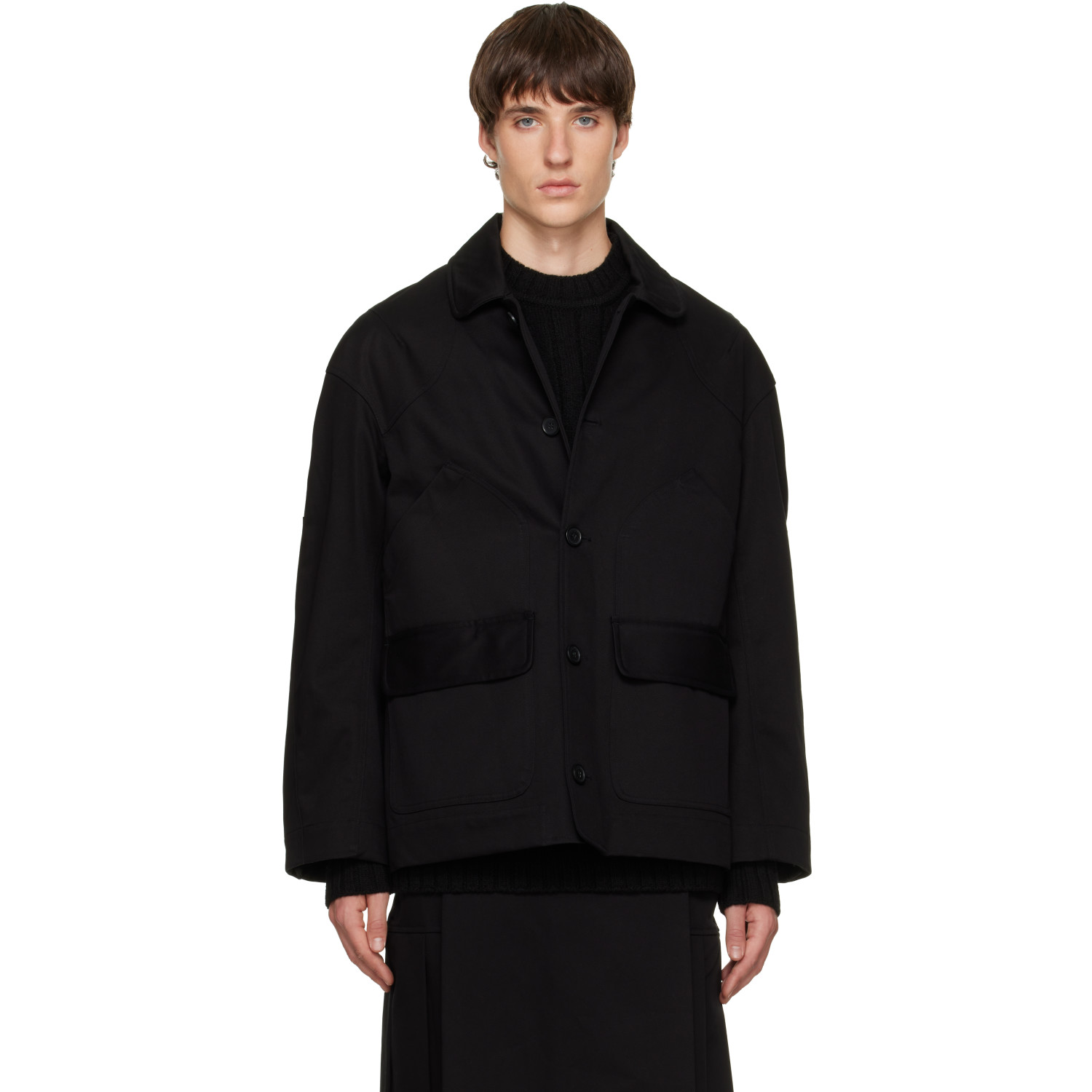 Simone Rocha Black Workwear Field Jacket