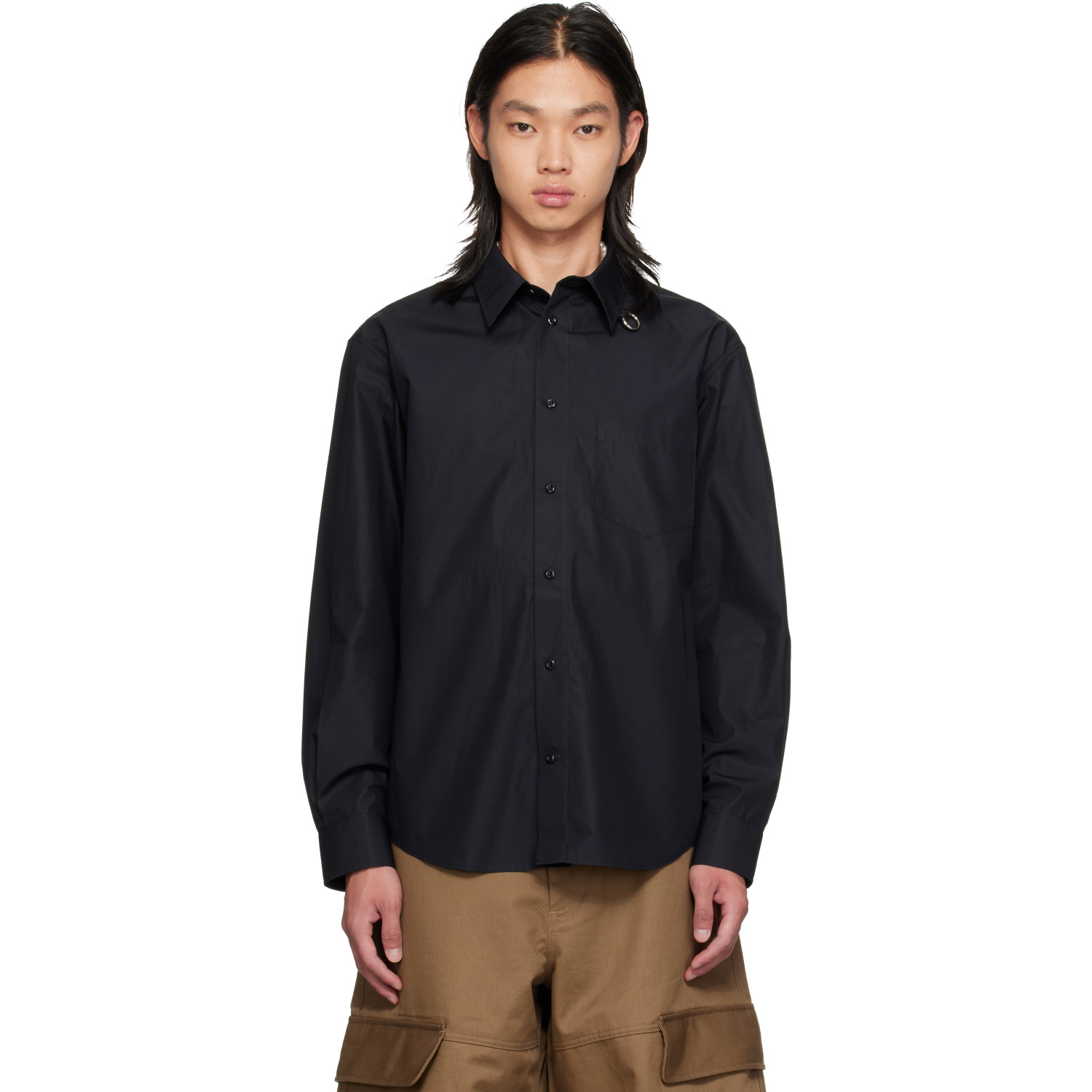Simone Rocha Black Split Ring Classic Shirt