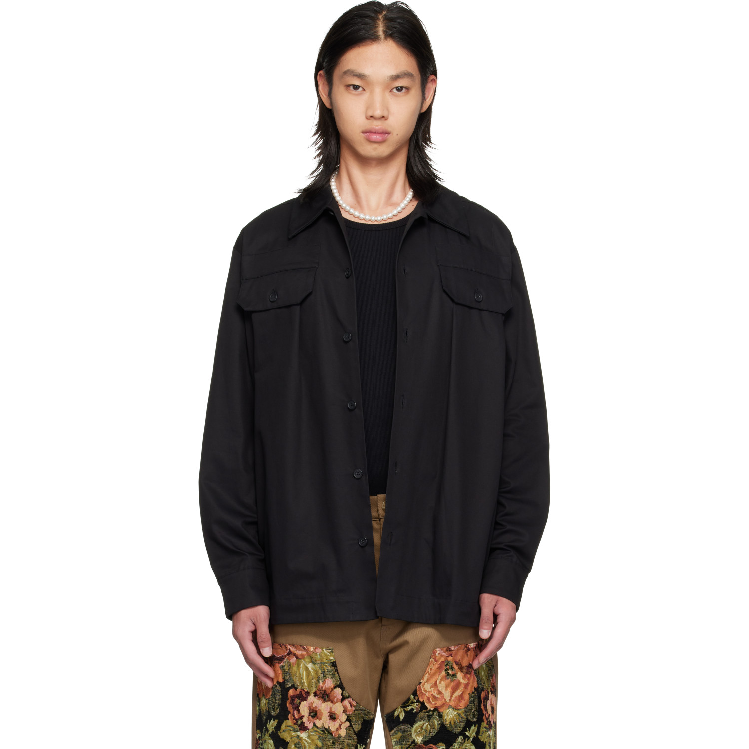 Simone Rocha Black Military Overshirt