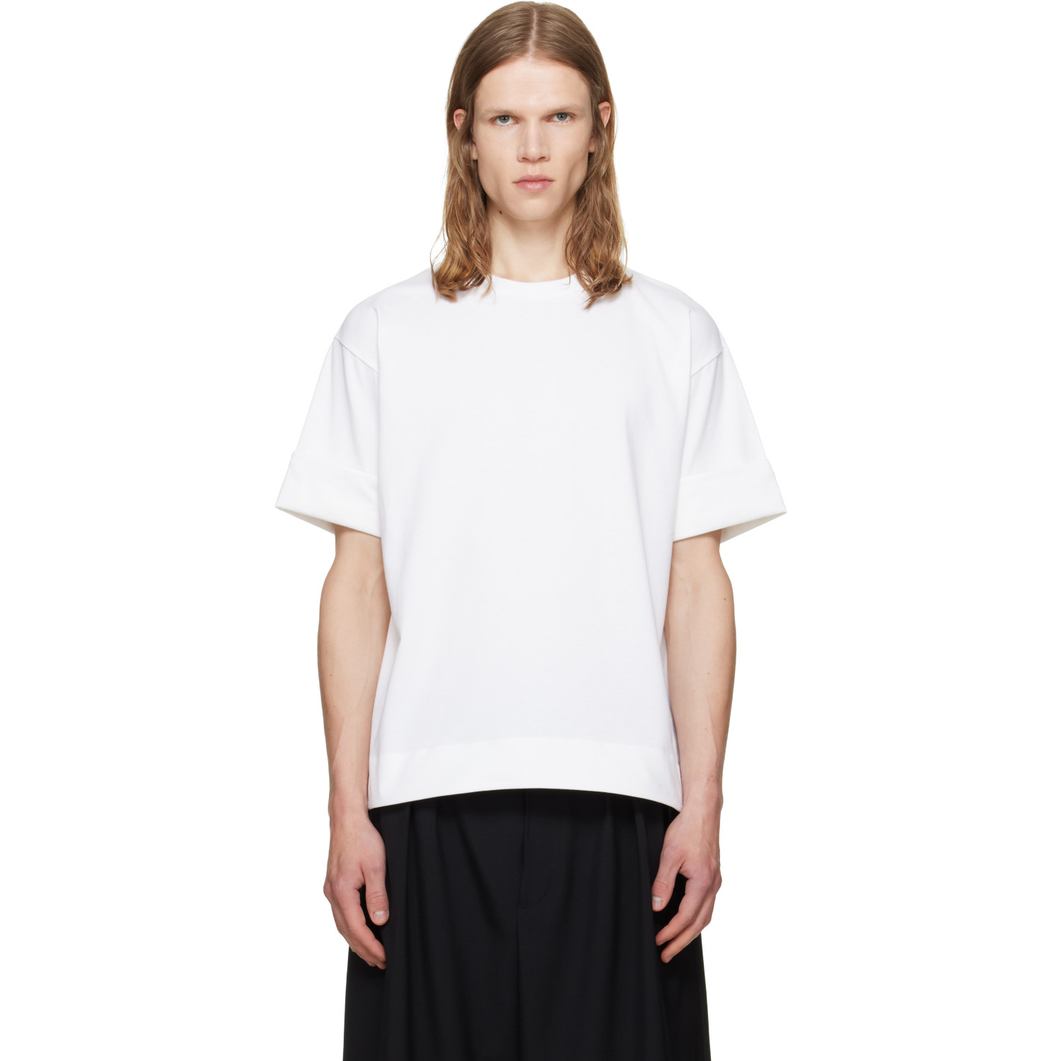Simone Rocha White Fitted Wire Turnup T-shirt