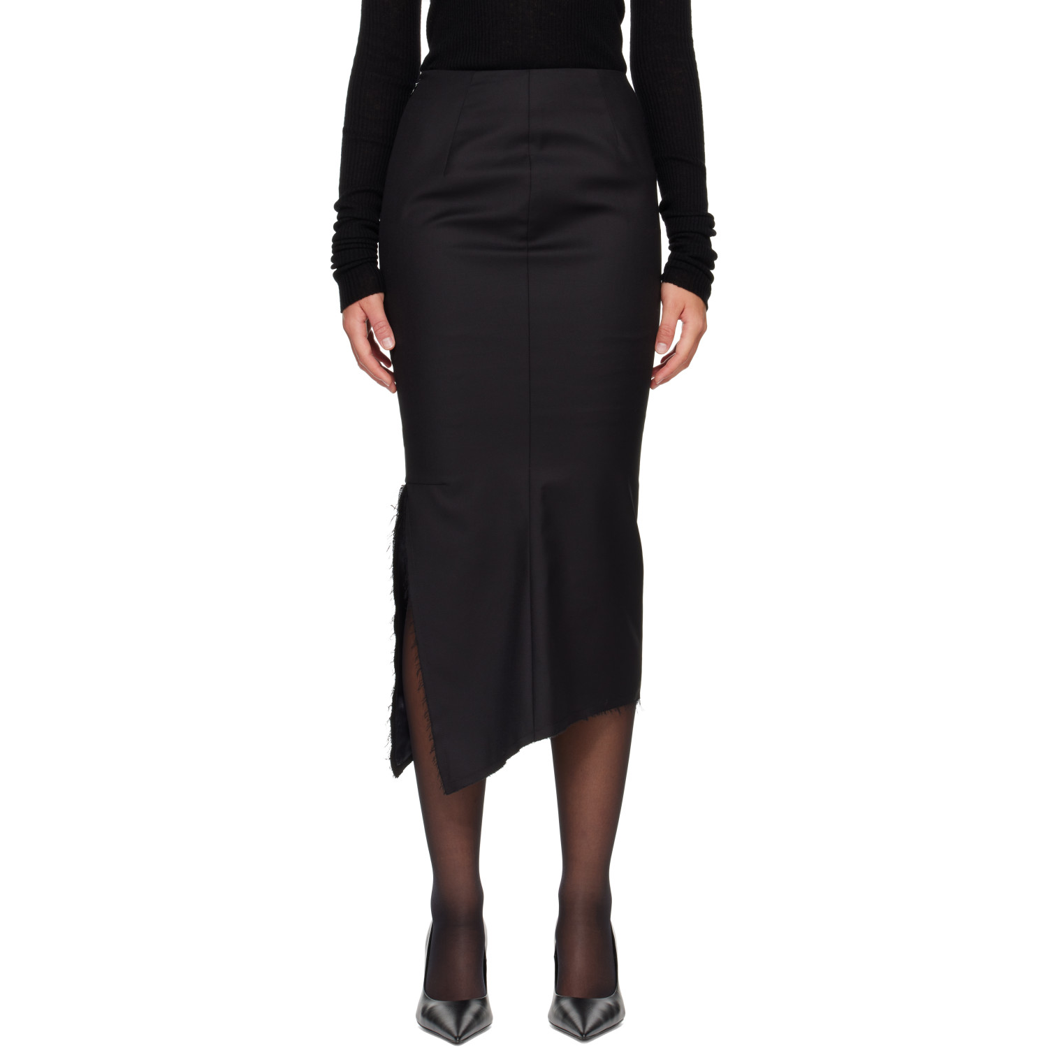 MATIÈRES FÉCALES Black Madame R. Midi Skirt