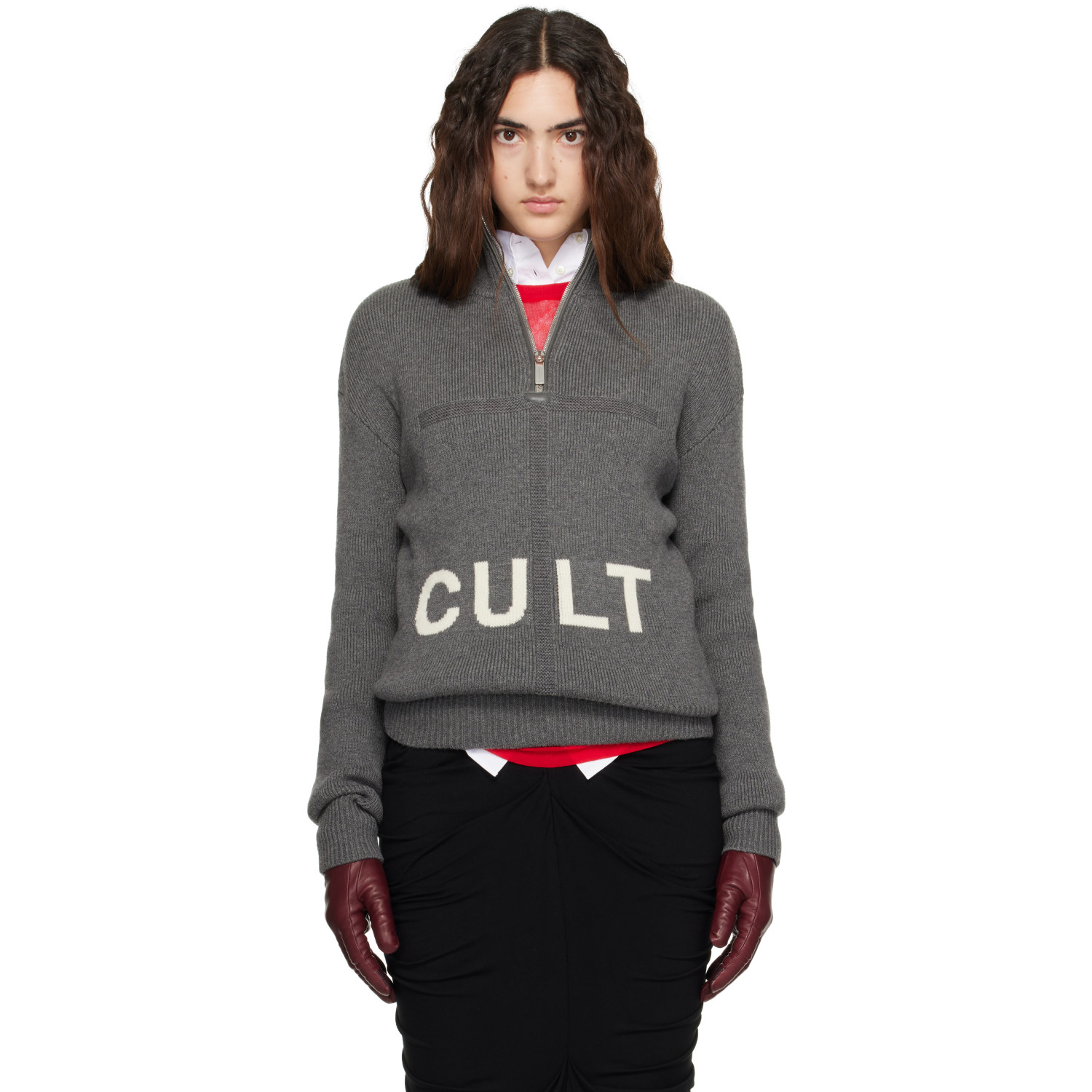 MATIÈRES FÉCALES Gray 'Cult' Sweater