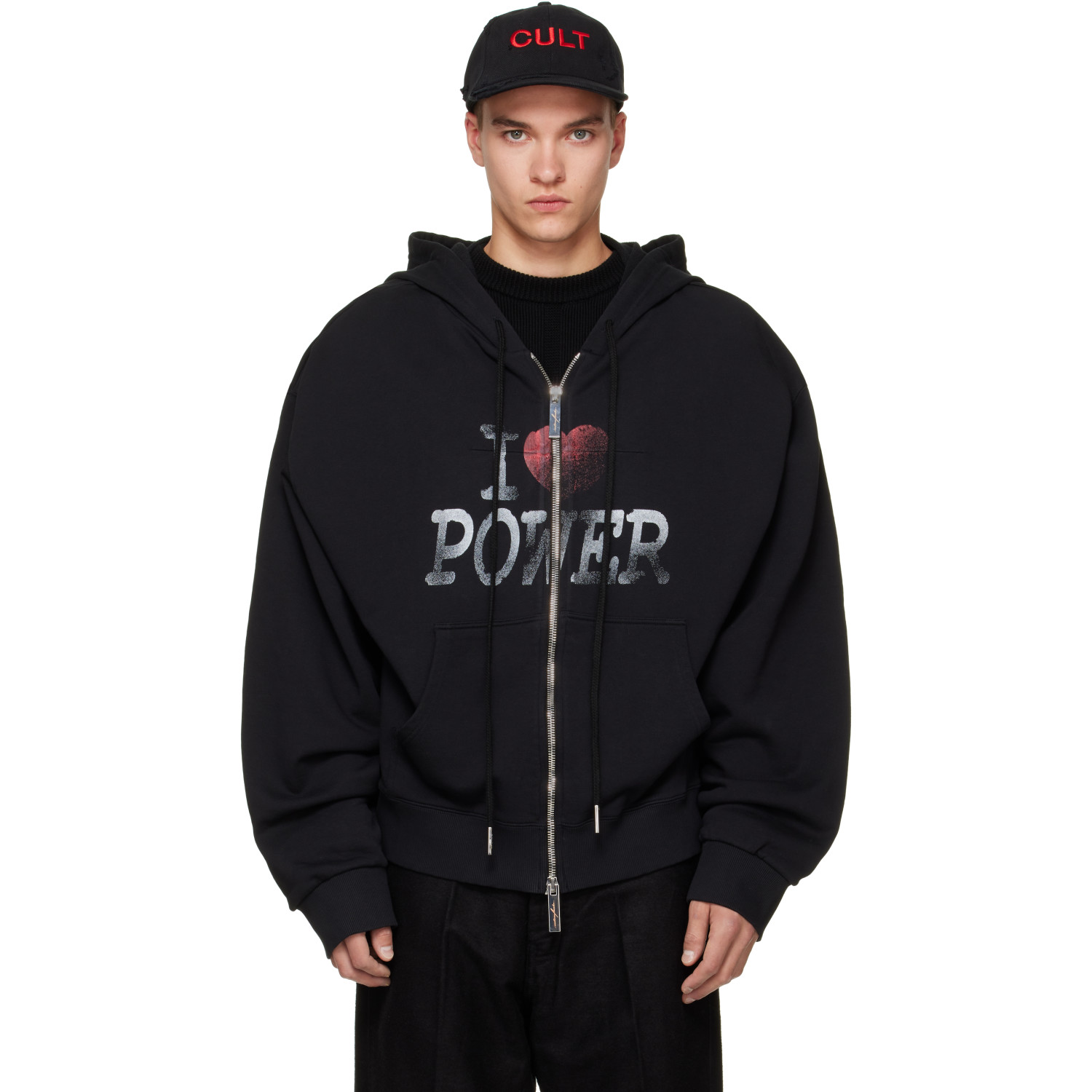 MATIÈRES FÉCALES Black 'I Love Power' Hoodie