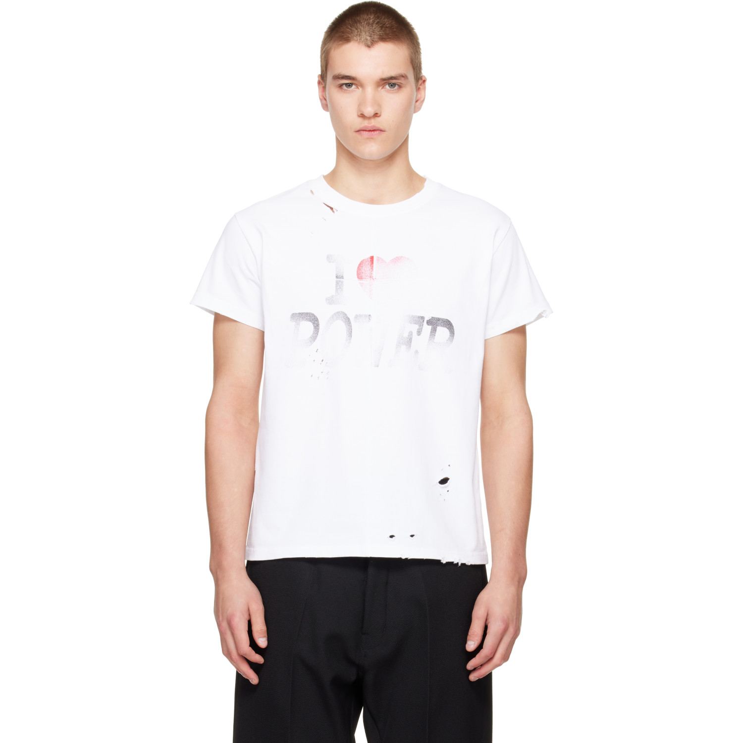 MATIÈRES FÉCALES White Short-Sleeve Power T-shirt