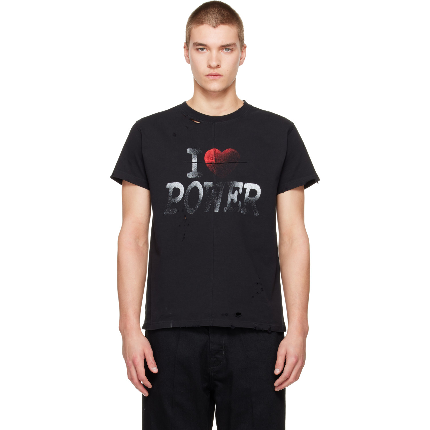 MATIÈRES FÉCALES Black Short-Sleeve Power T-shirt