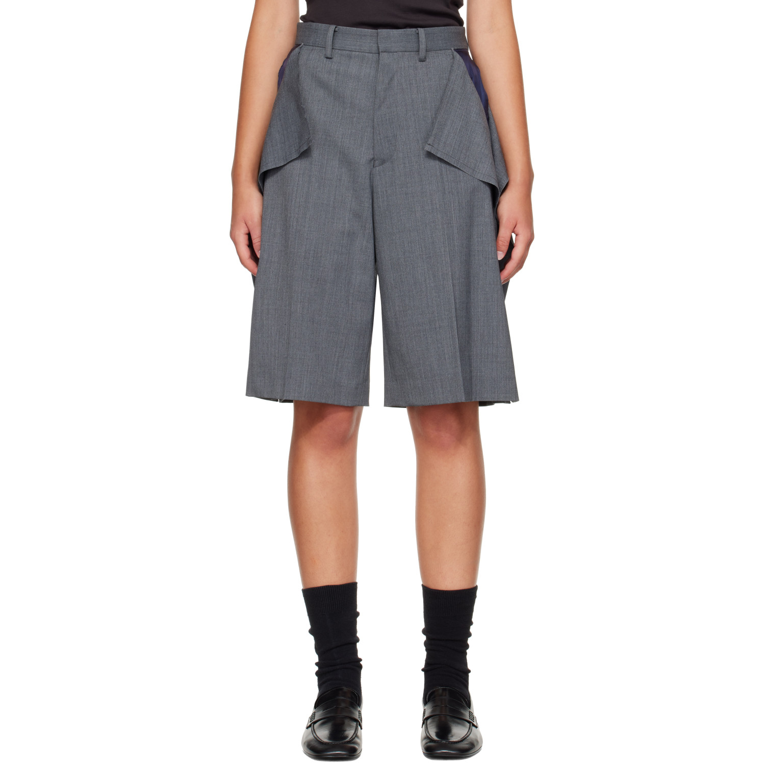 UNDERCOVER Gray UP2F1505 Long Panel Shorts
