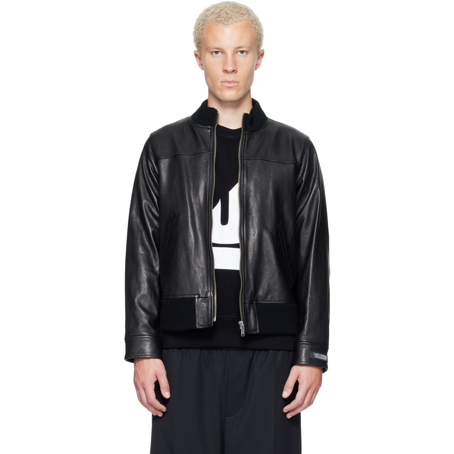 UNDERCOVER Black Leather Blouson Jacket