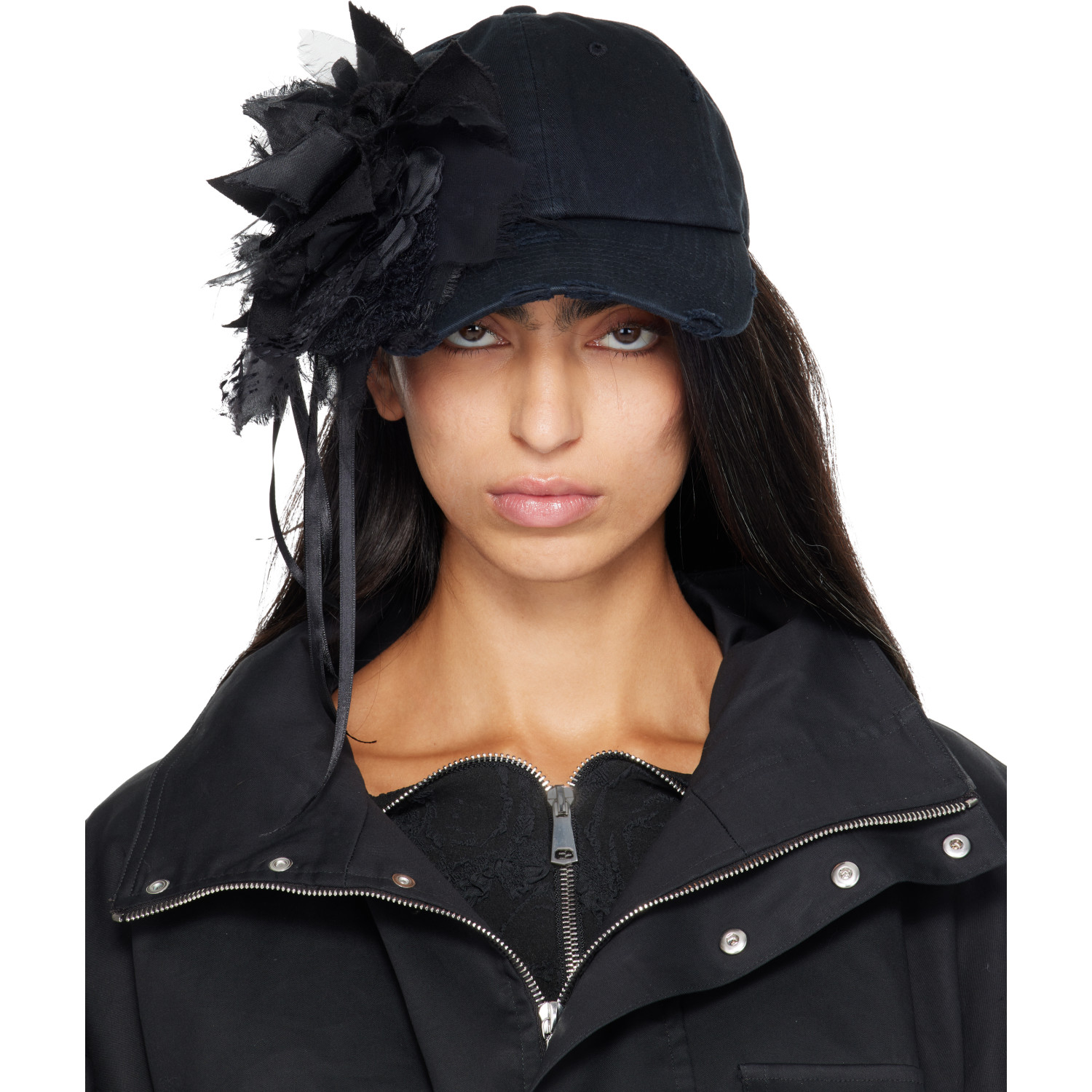Petra Fagerstrom Black Flower Cap