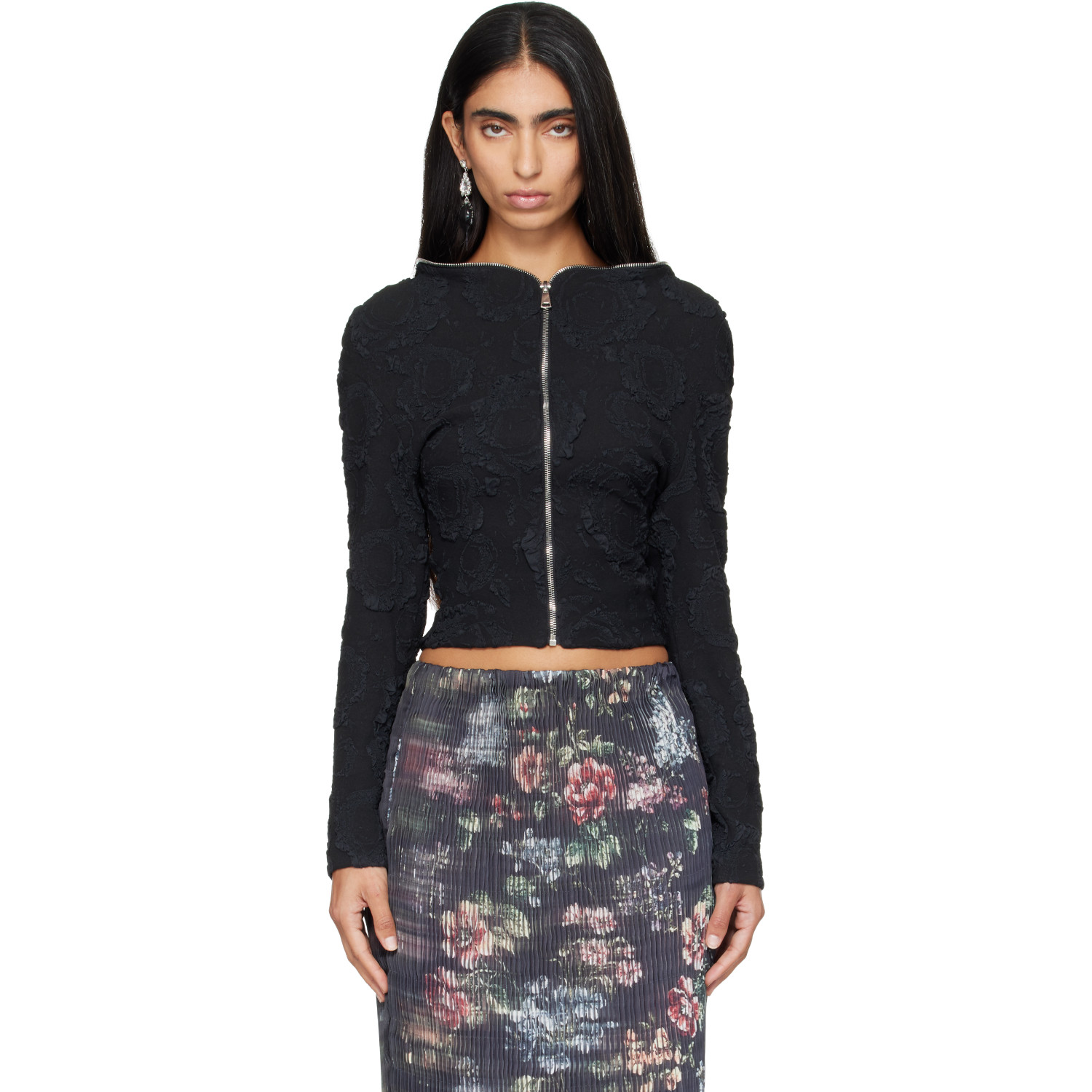 Petra Fagerstrom Black Jacquard Cardigan