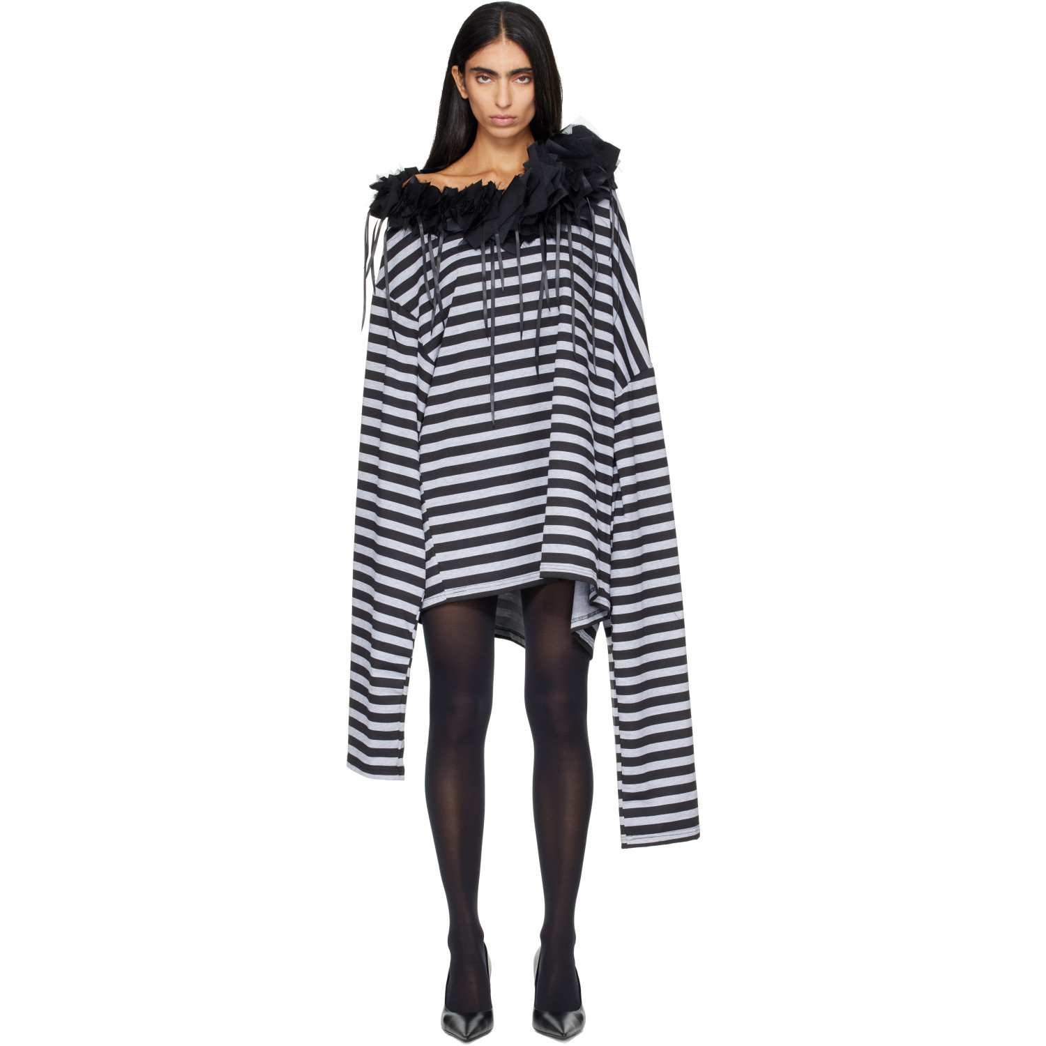 Petra Fagerstrom SSENSE Exclusive Black & Gray Off Shoulder Top