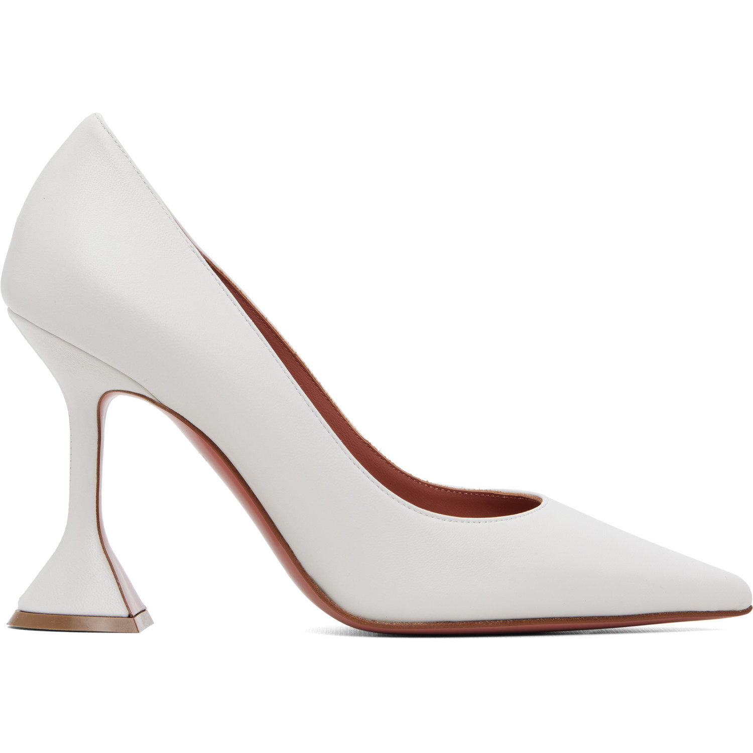 Amina Muaddi White Ami Pump 95 Heels