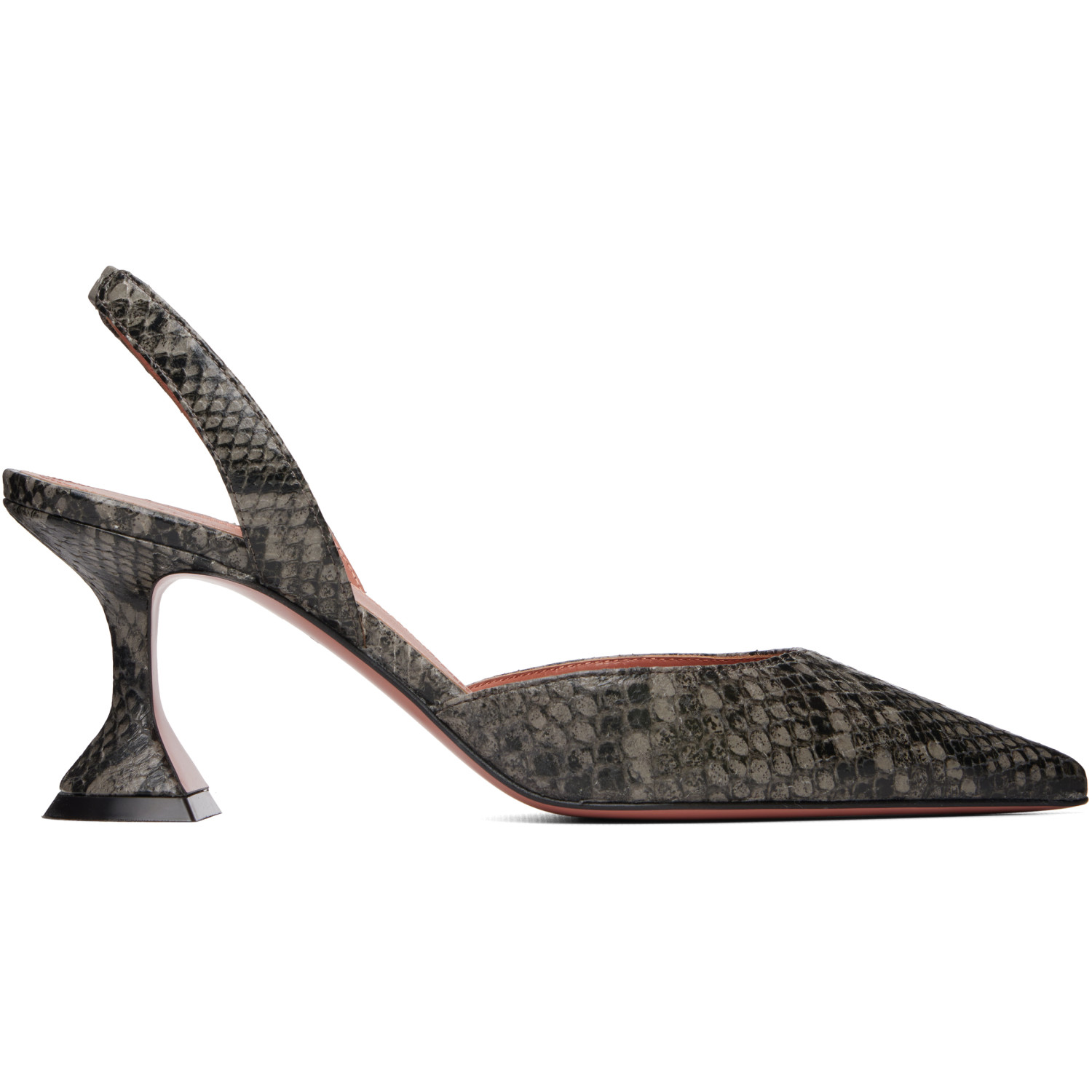 Amina Muaddi Gray Holli Sling 70 Heels