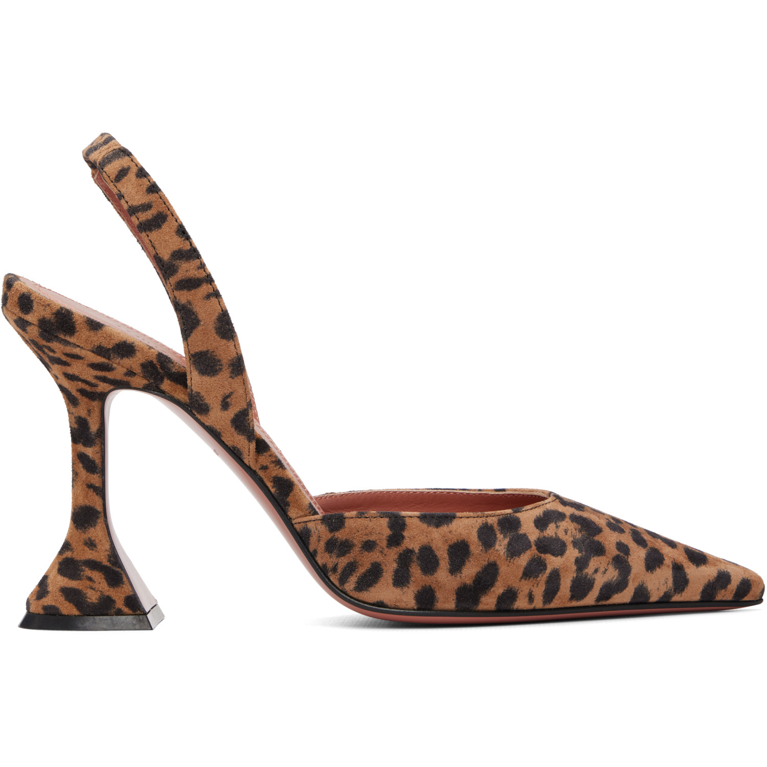Amina Muaddi Brown & Black Holli 95 Sling Heels