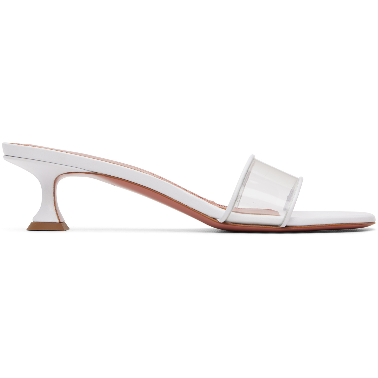 Amina Muaddi White Andreea Glass Slipper 45 Heeled Sandals