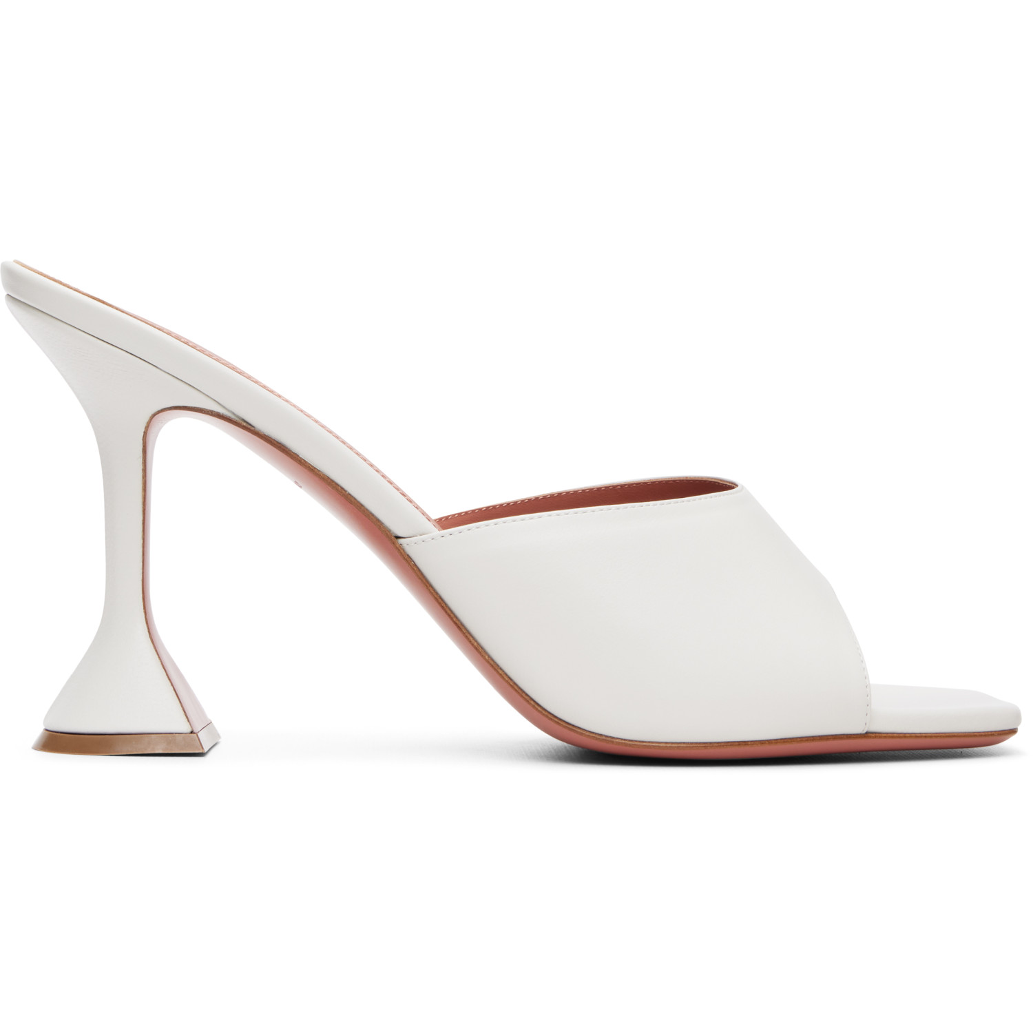 Amina Muaddi White Lupita Slipper 95 Heeled Sandals