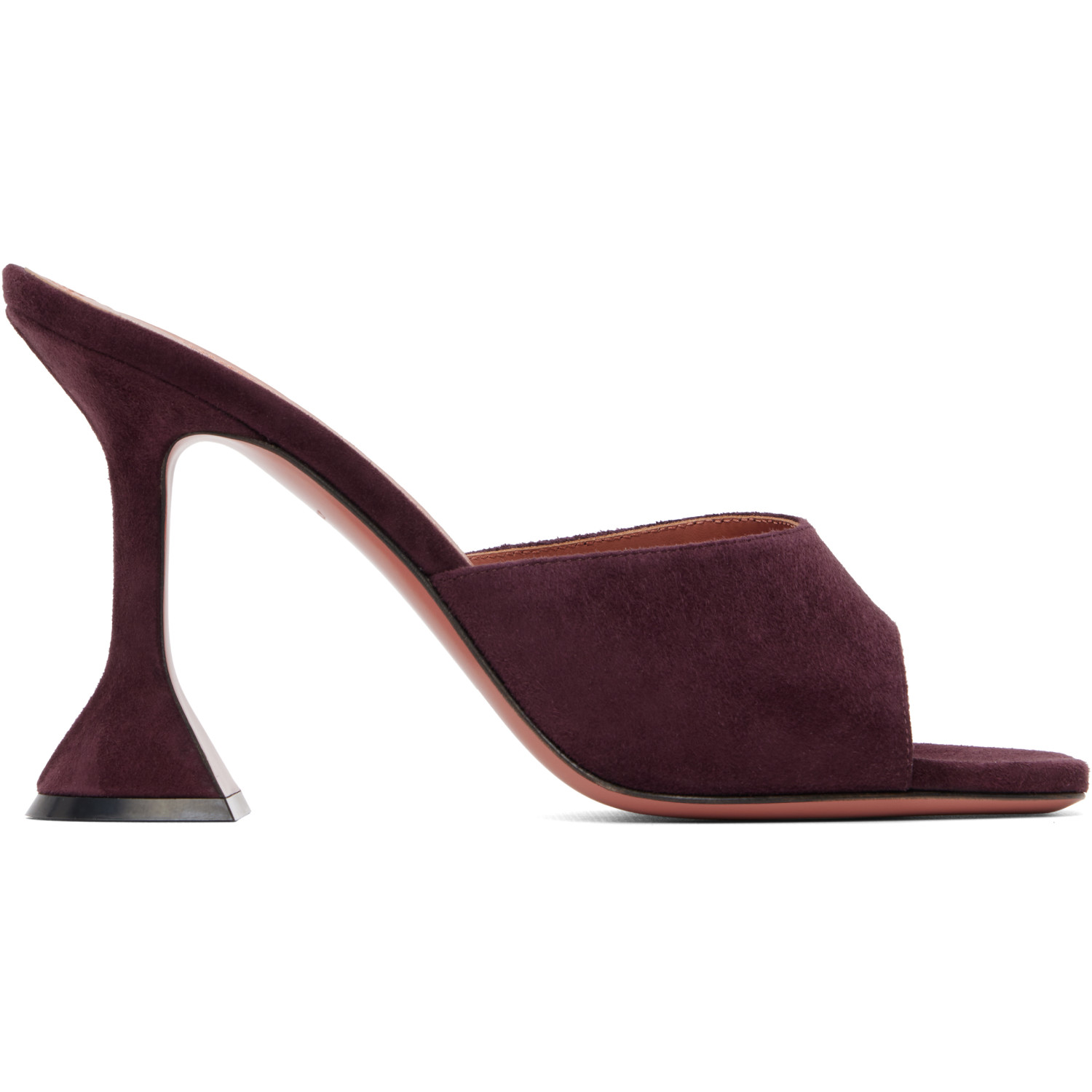 Amina Muaddi Burgundy Lupita Slipper 95 Heeled Sandals