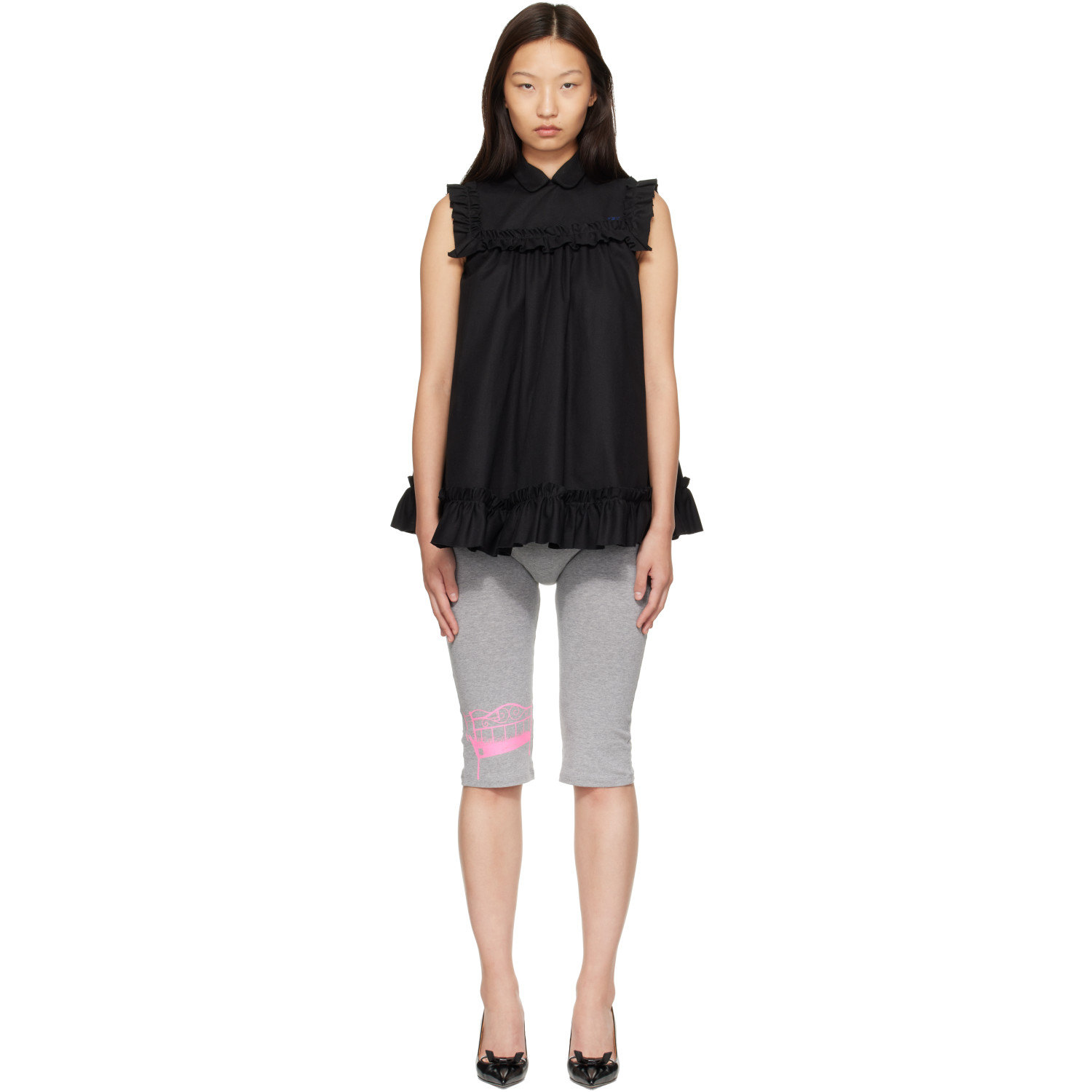 Ans Dotsloevner Black Frilled 'Childhood' Minidress