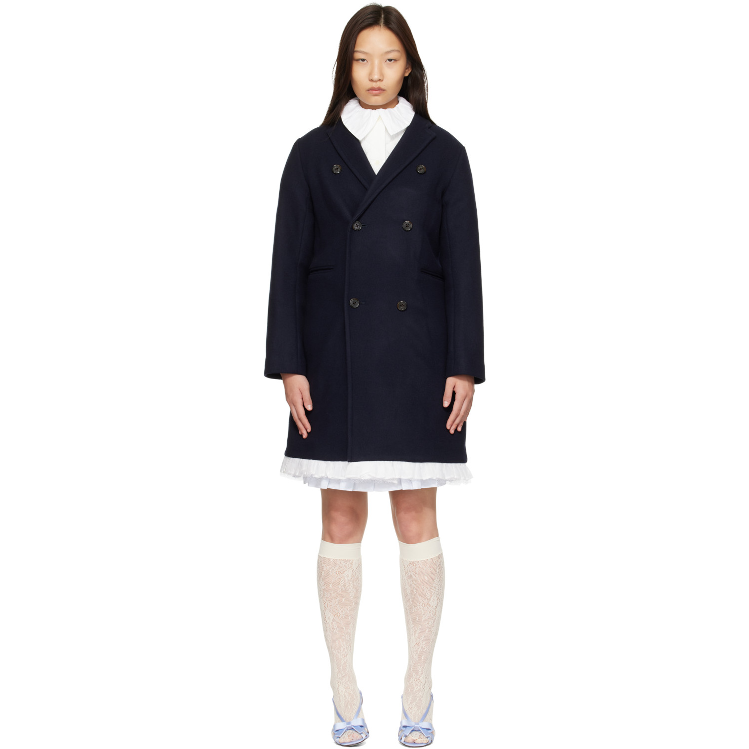 Ans Dotsloevner Navy Double Coat