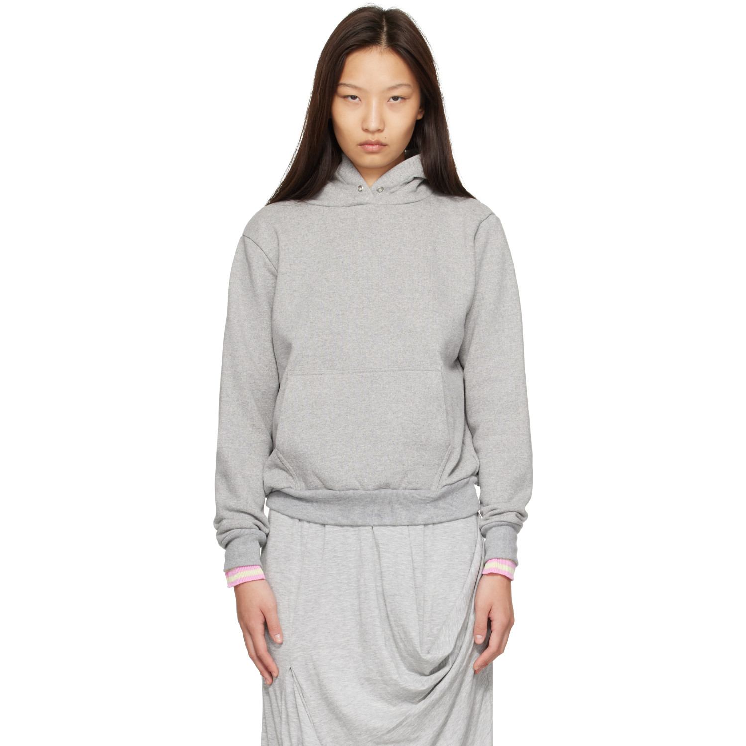 Ans Dotsloevner Gray Balloon Pull-Over Hoodie