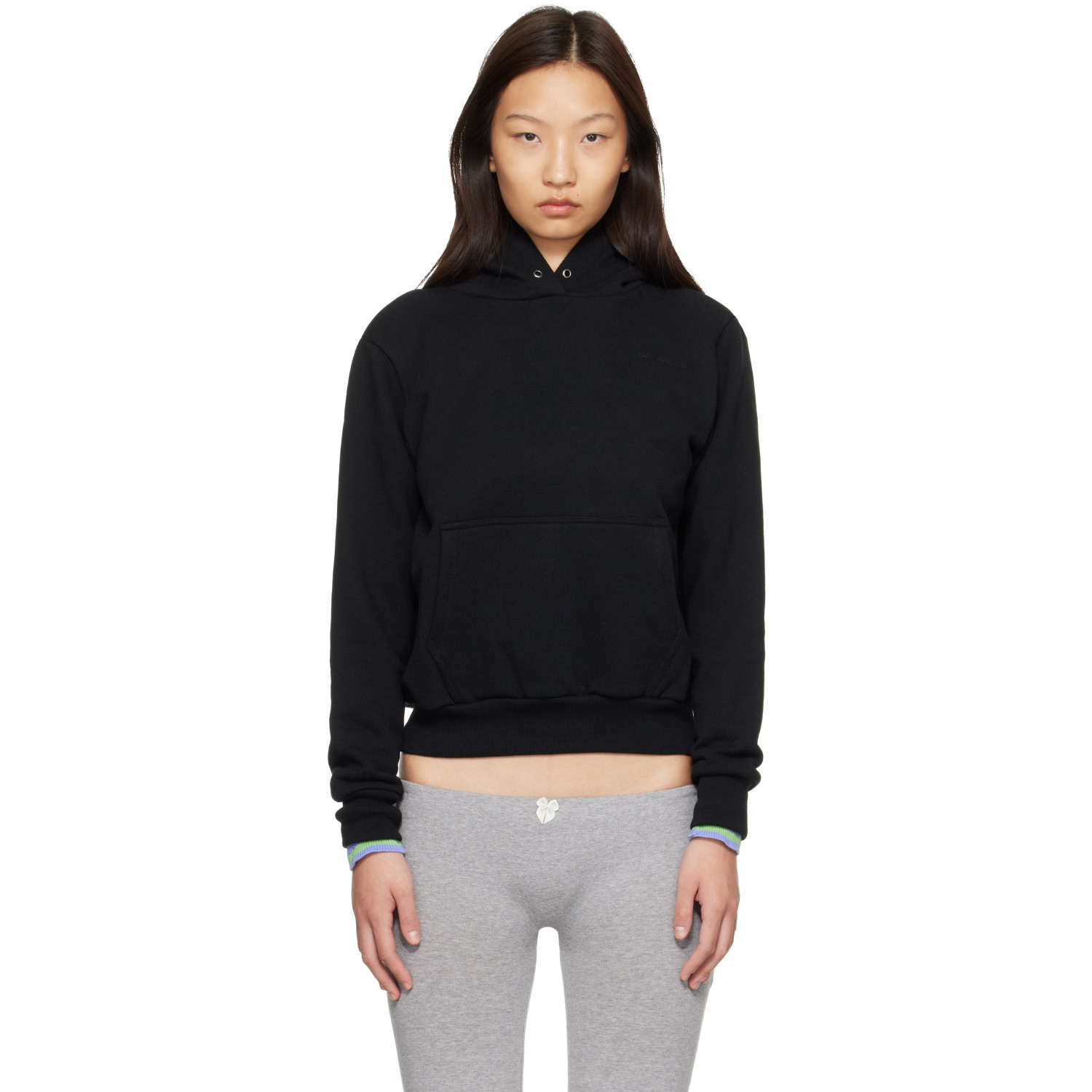 Ans Dotsloevner Black Balloon Pull-Over Hoodie
