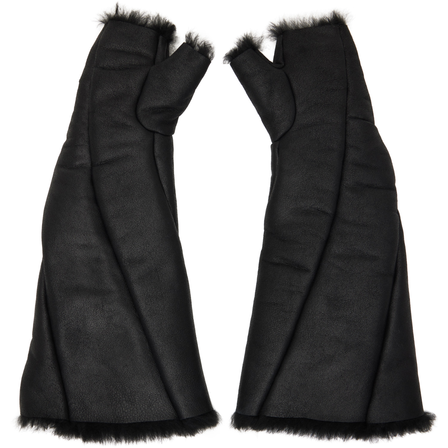 Julius Black Bending Shearling Gloves