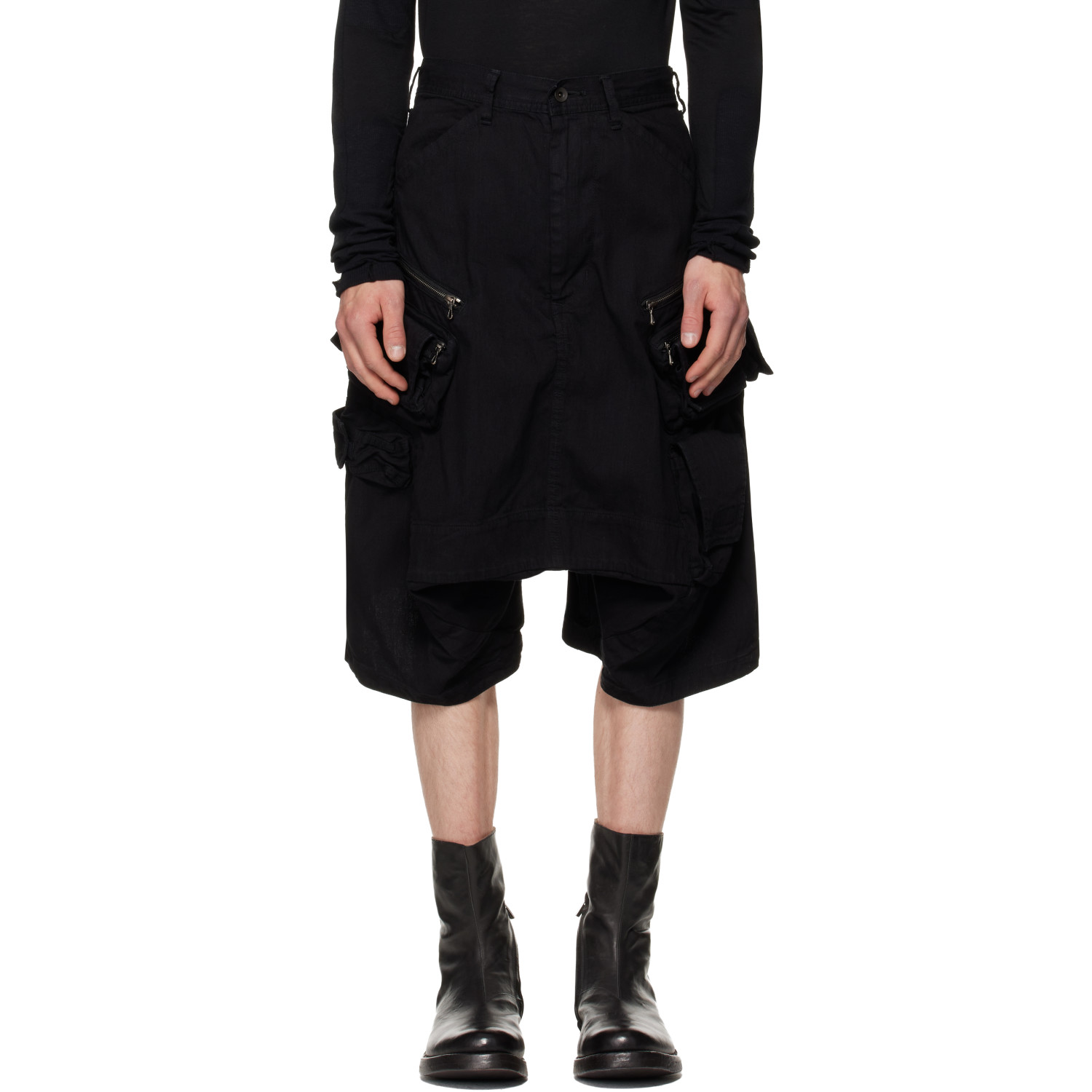 Julius Black Tactical Kite Shorts