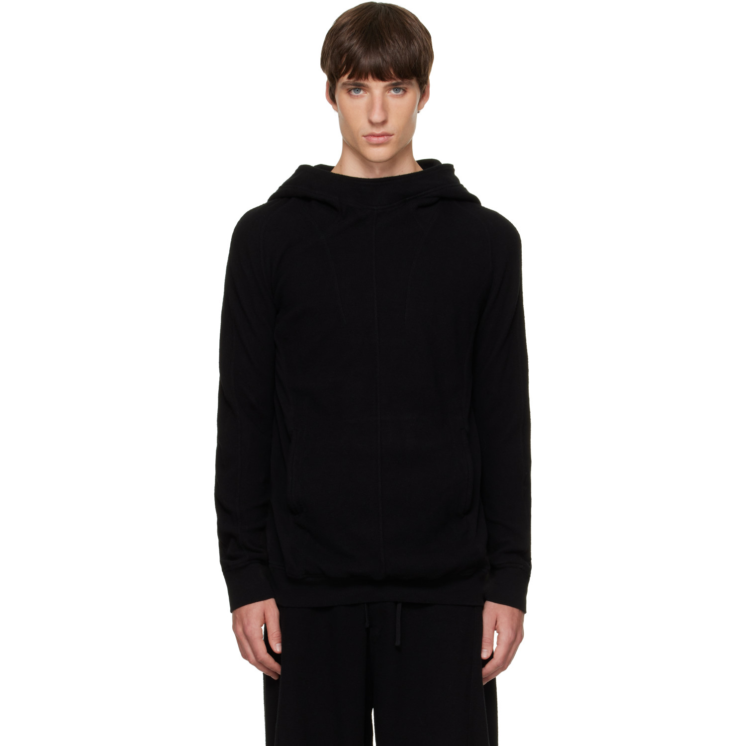 Julius Black Seamed Hoodie