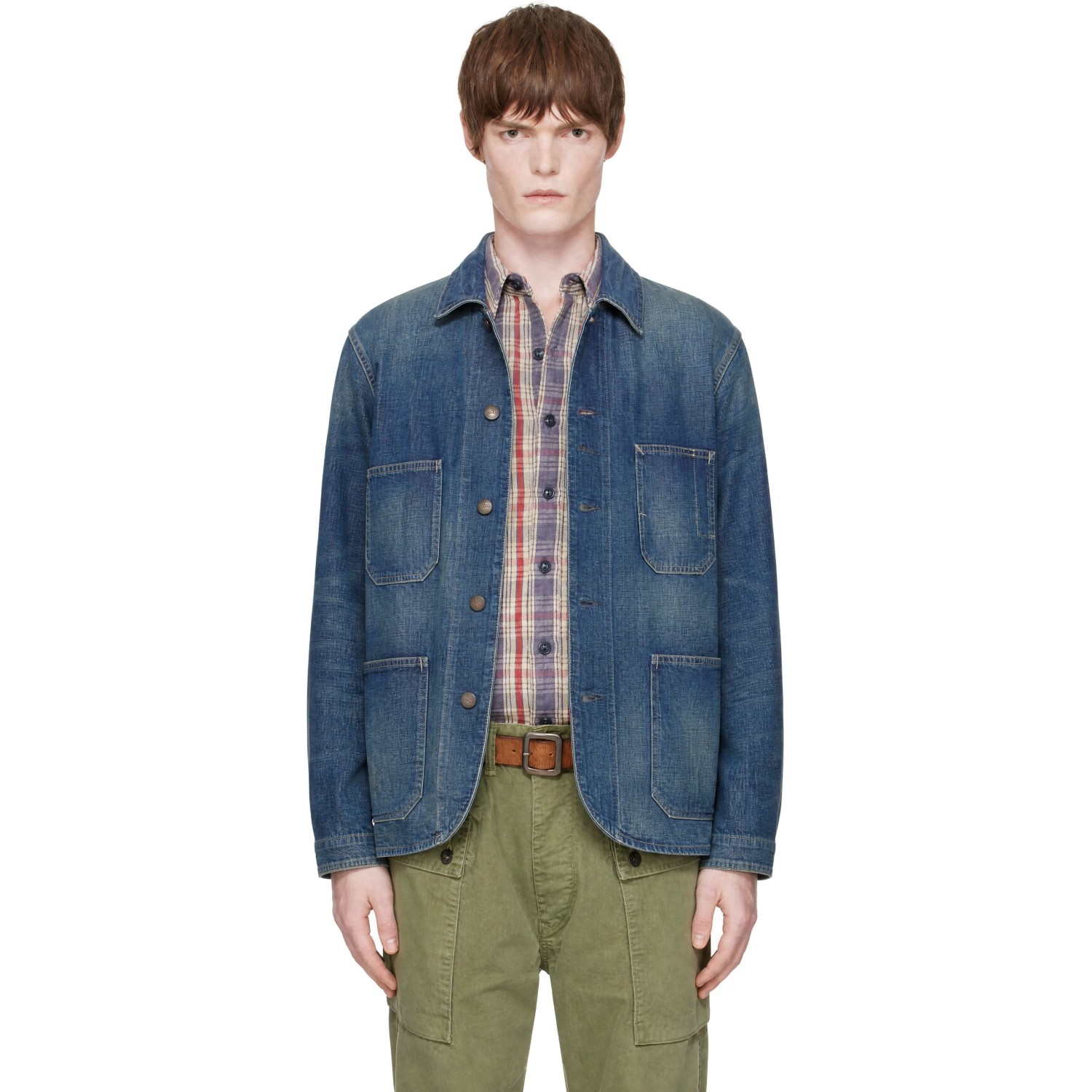 RRL Blue Denim Engineer Jacket