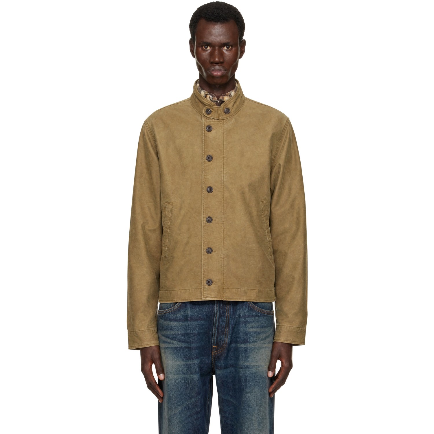 RRL Khaki Stand Collar Jacket
