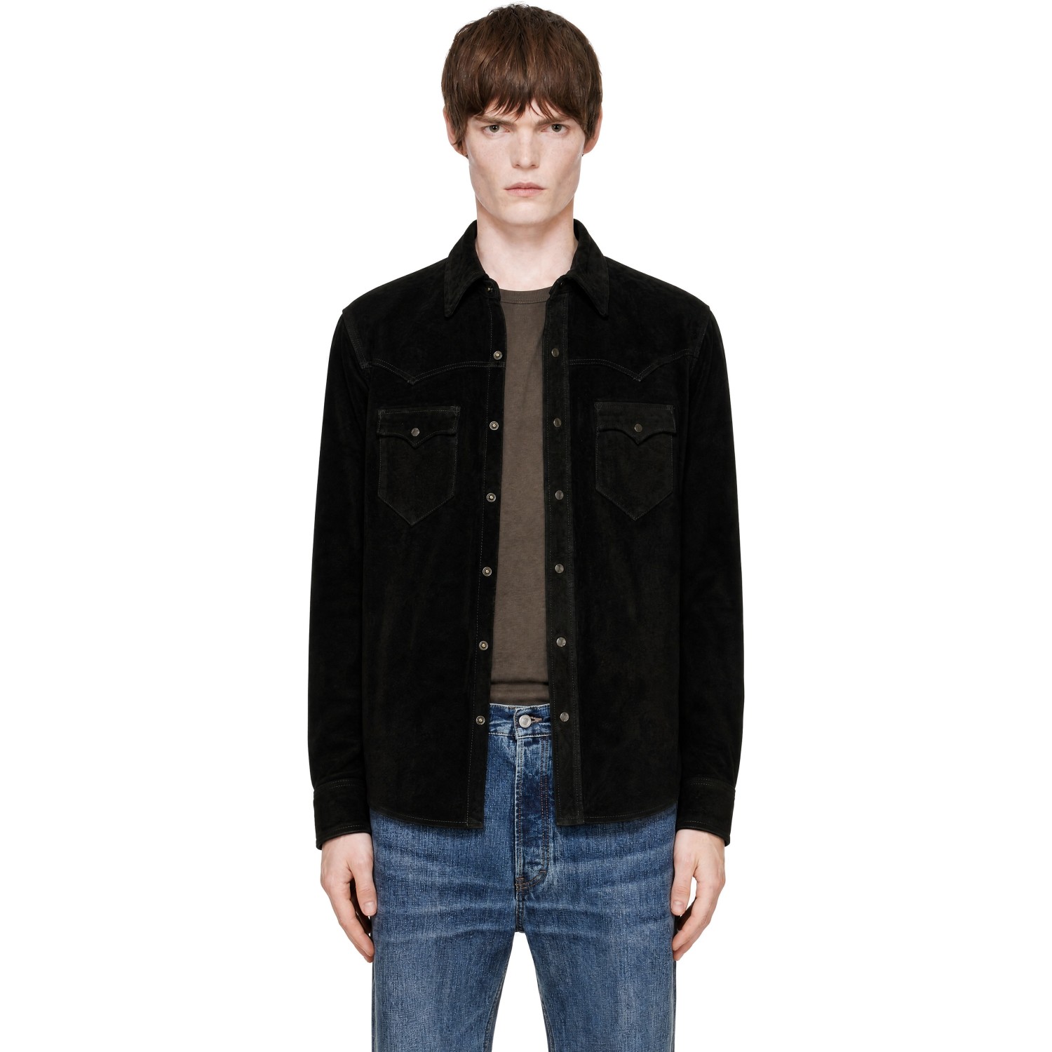 RRL Black Suede Western Jacket