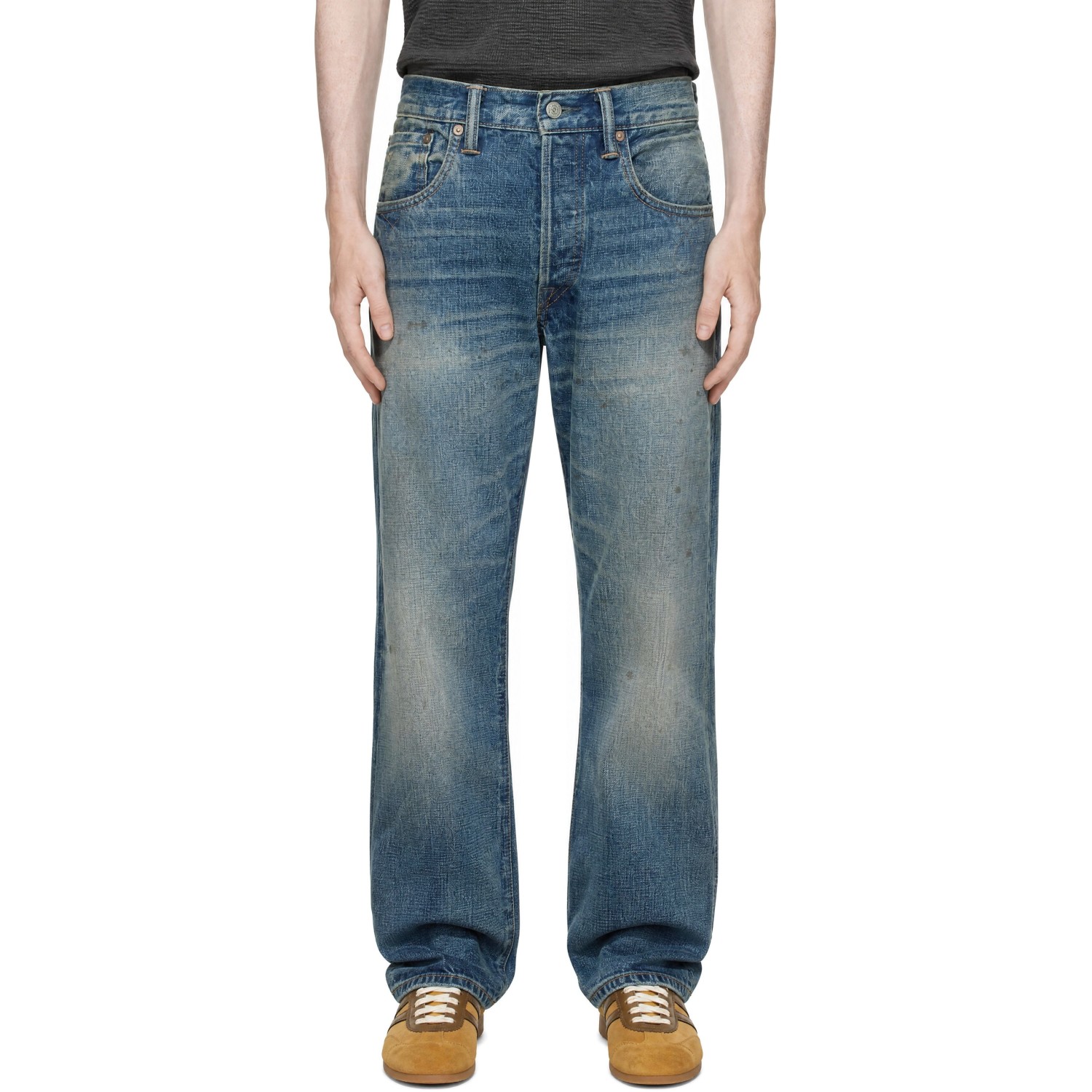 RRL Blue Slim Boot Selvedge Jeans