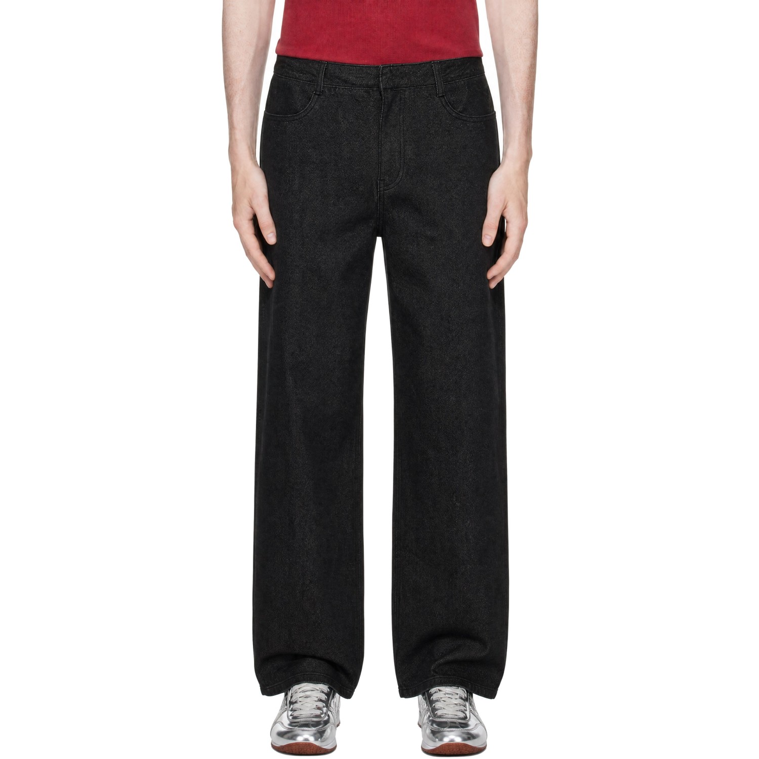 Amomento Black Straight Fit Denim Jeans