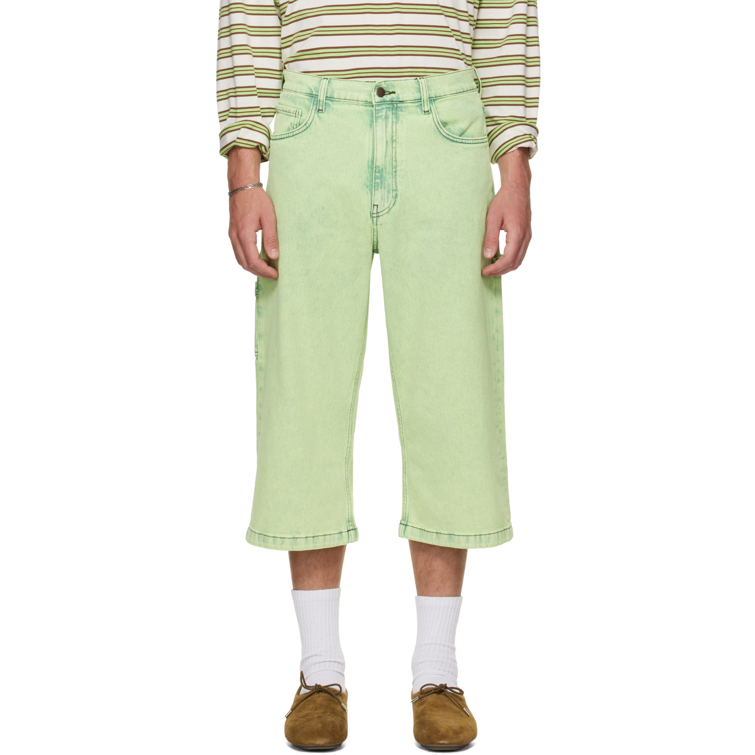 Sanderlak Green Wide Skater Jeans