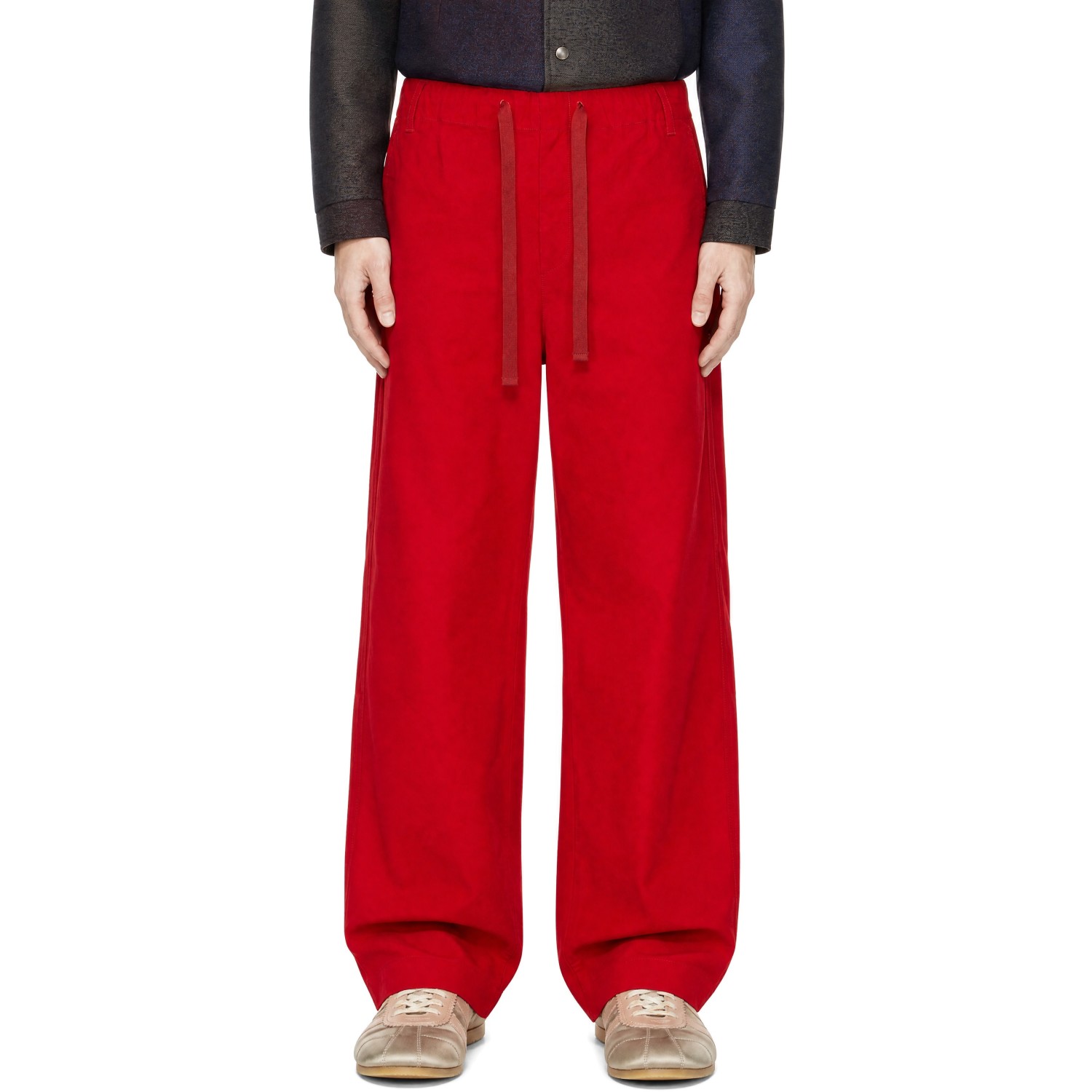 Sanderlak Red Baby Cord Drawstring Trousers