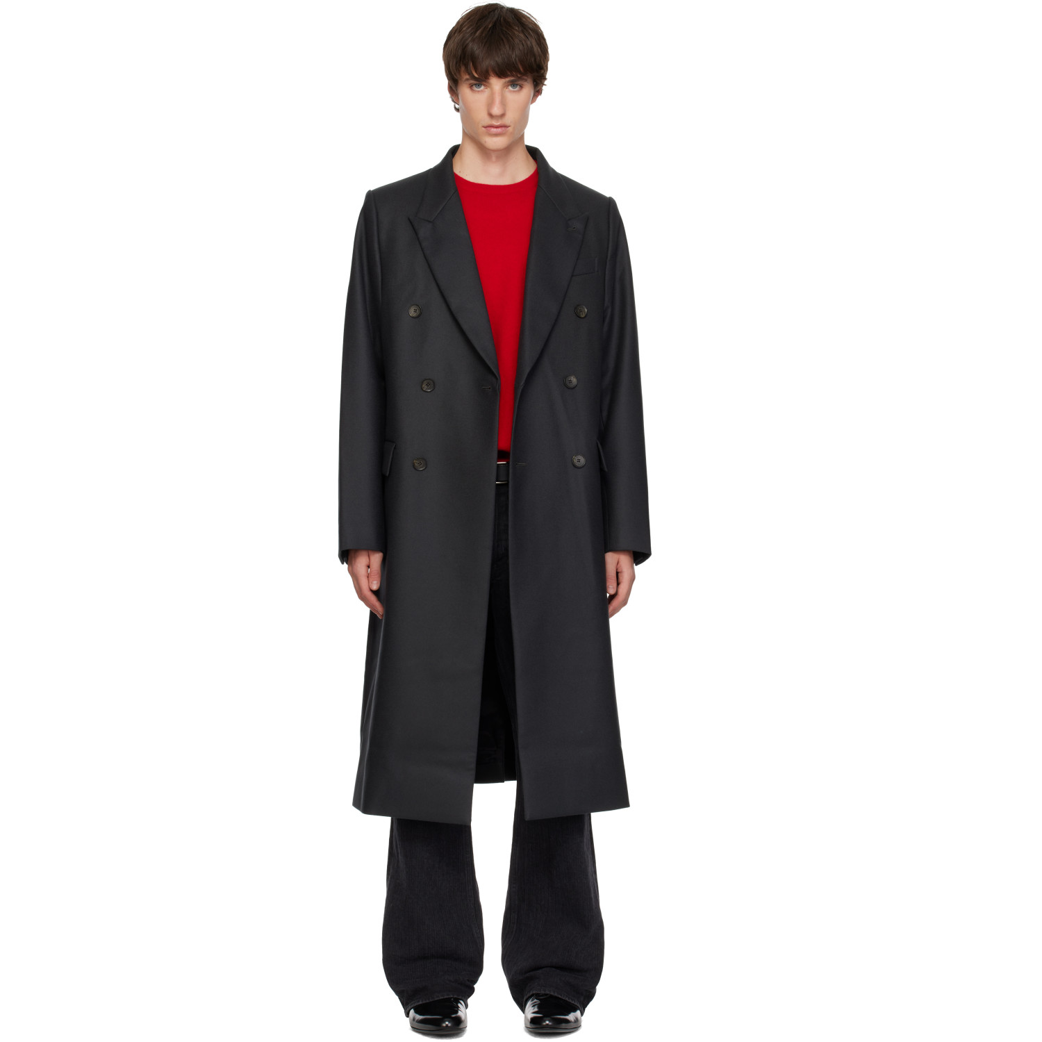 SIRE Gray Double Breasted Tailored Coat