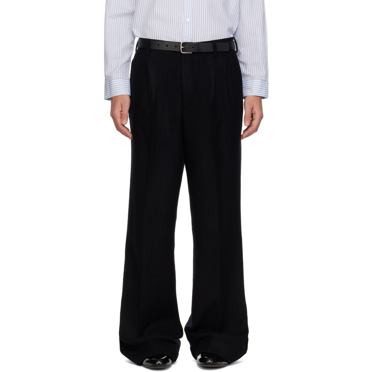 SIRE Black Pleated Tailored Trousers
