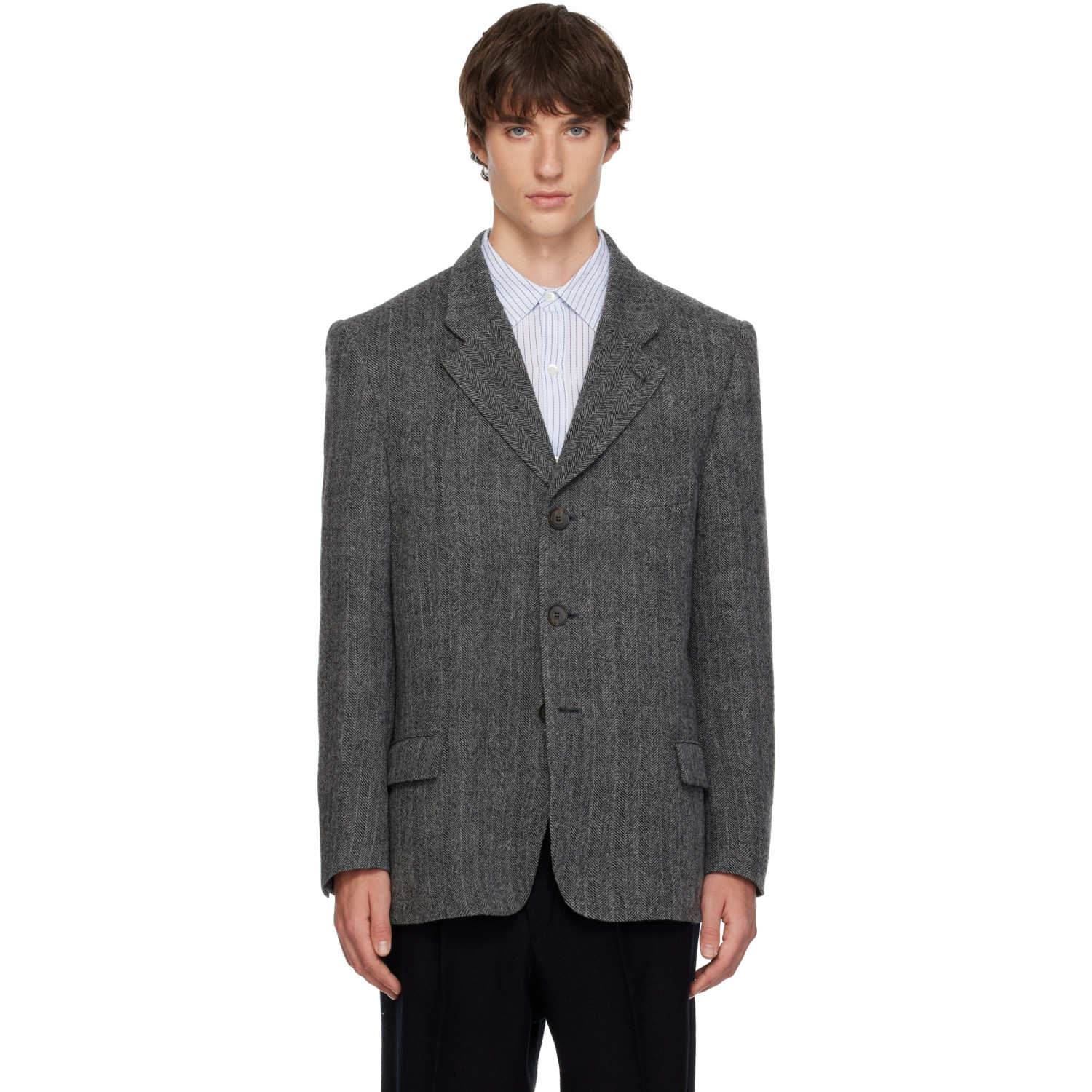 SIRE Gray Herringbone Tailored Blazer