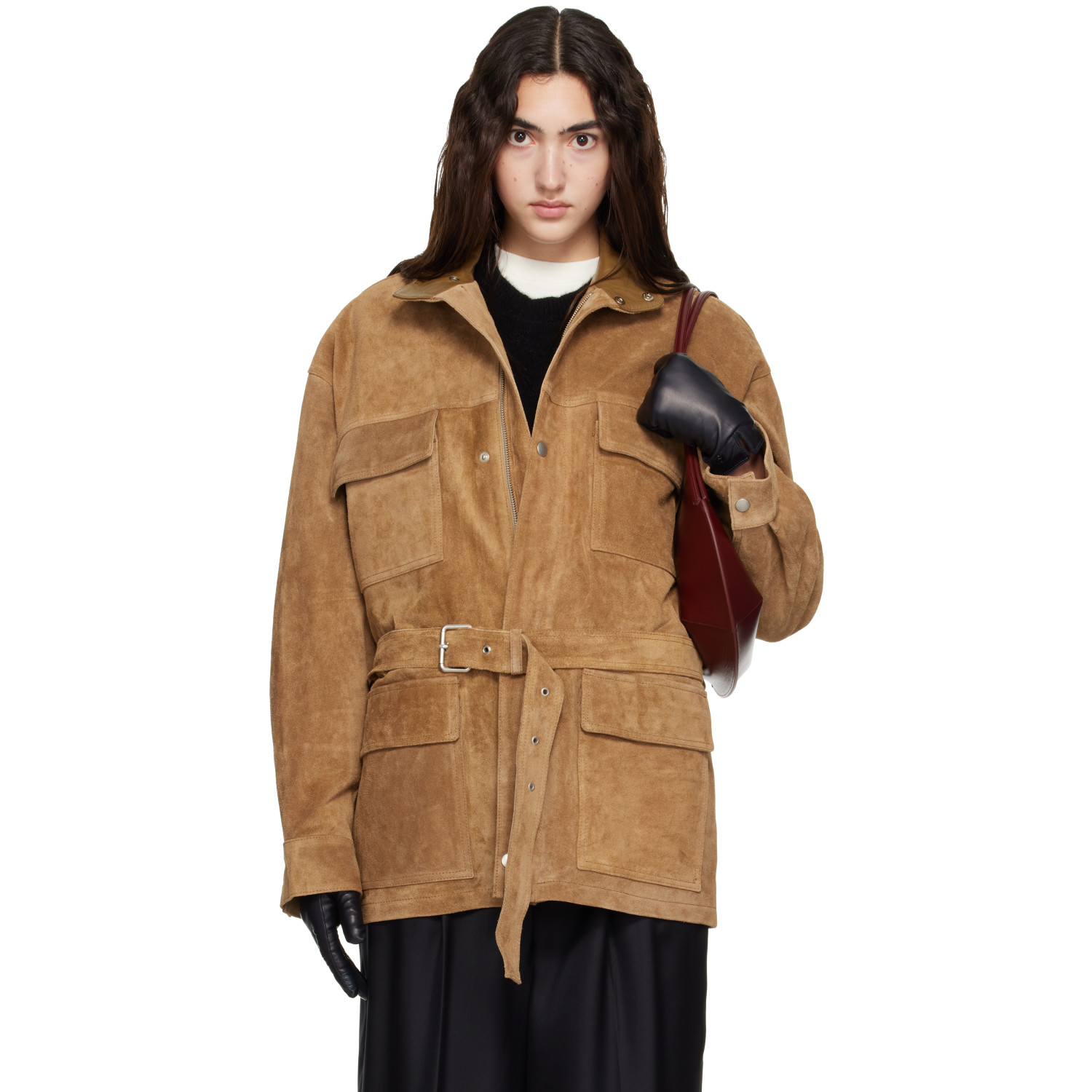 Arma Tan Doran Suede Jacket
