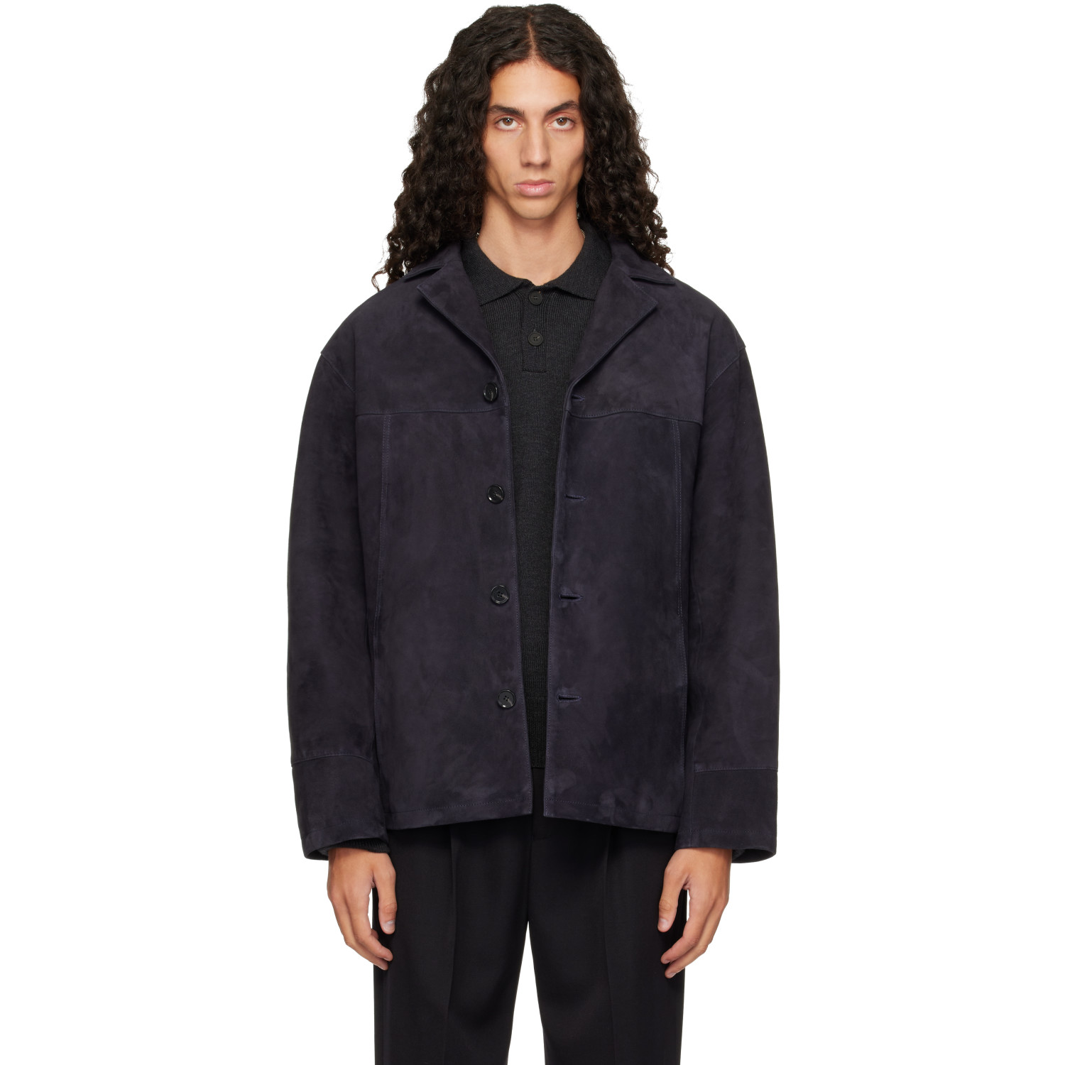Arma Navy Jack Suede Jacket