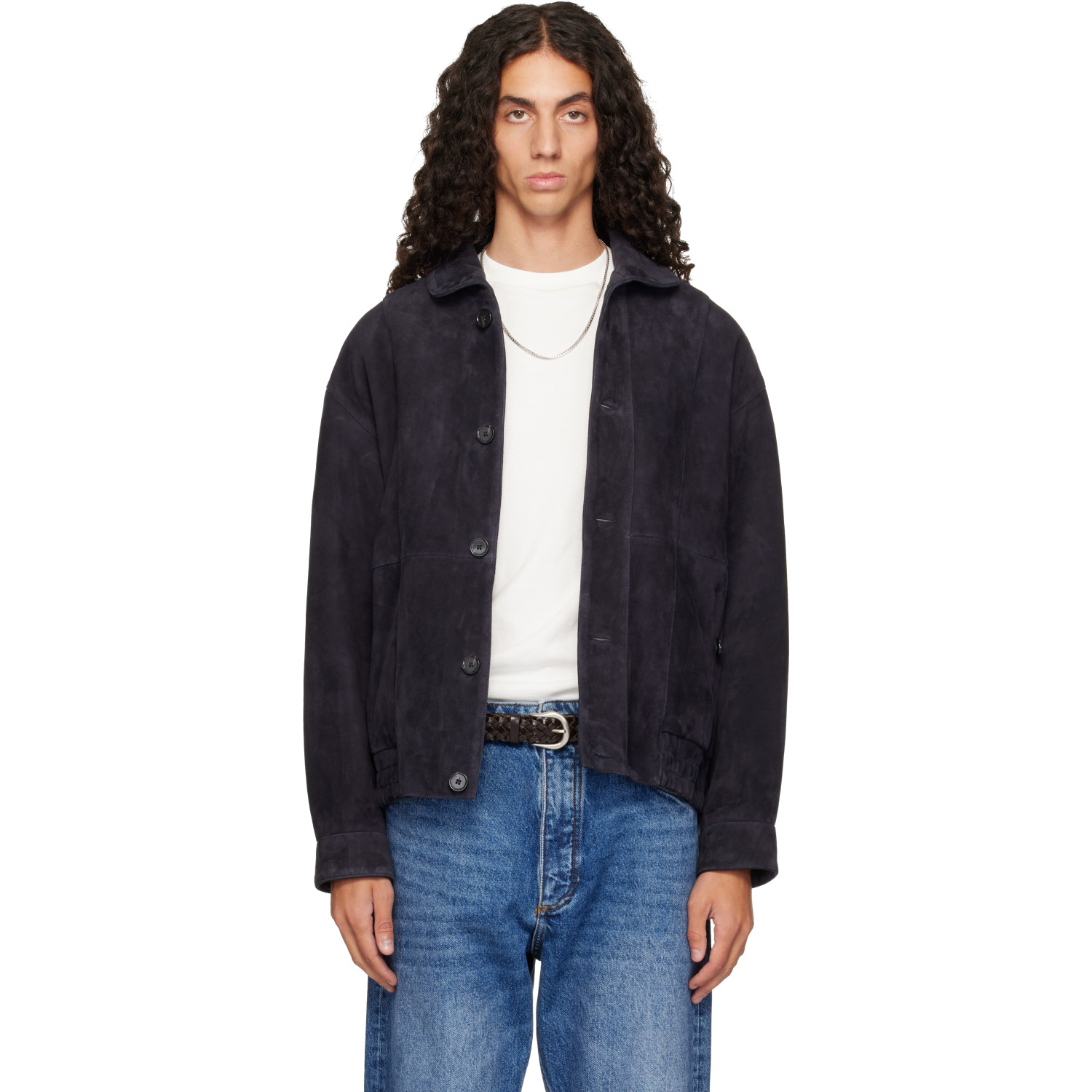 Arma Navy Plato Suede Jacket