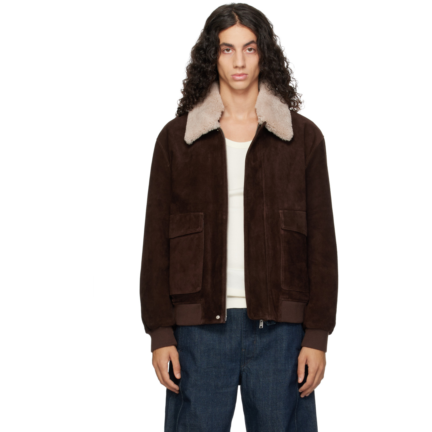 Arma Brown Bari Gritty Suede Jacket