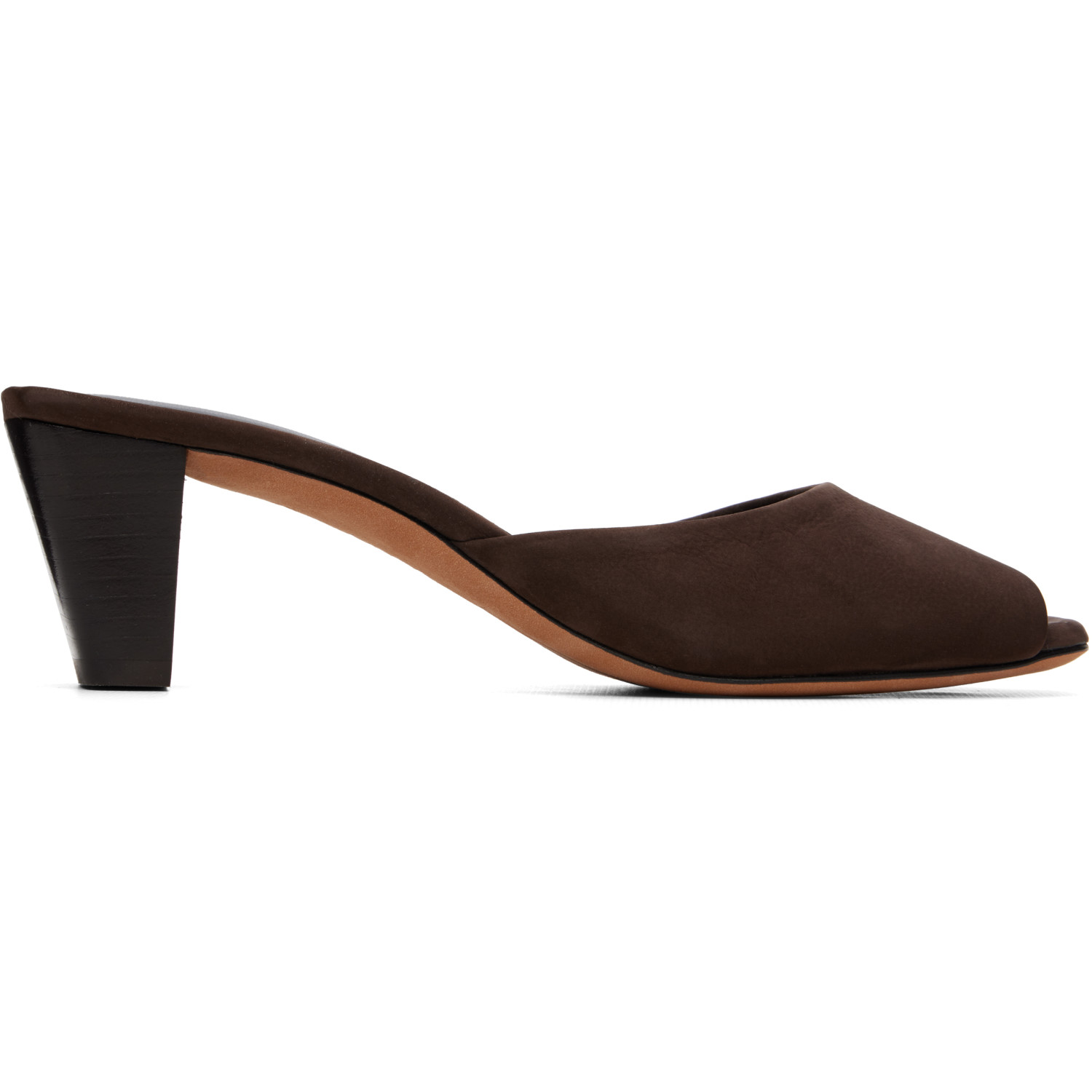 JUDE Brown Ease Mule Heeled Sandals