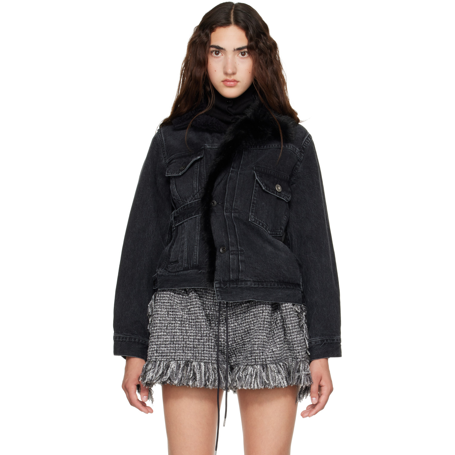 sacai Black Denim Jacket