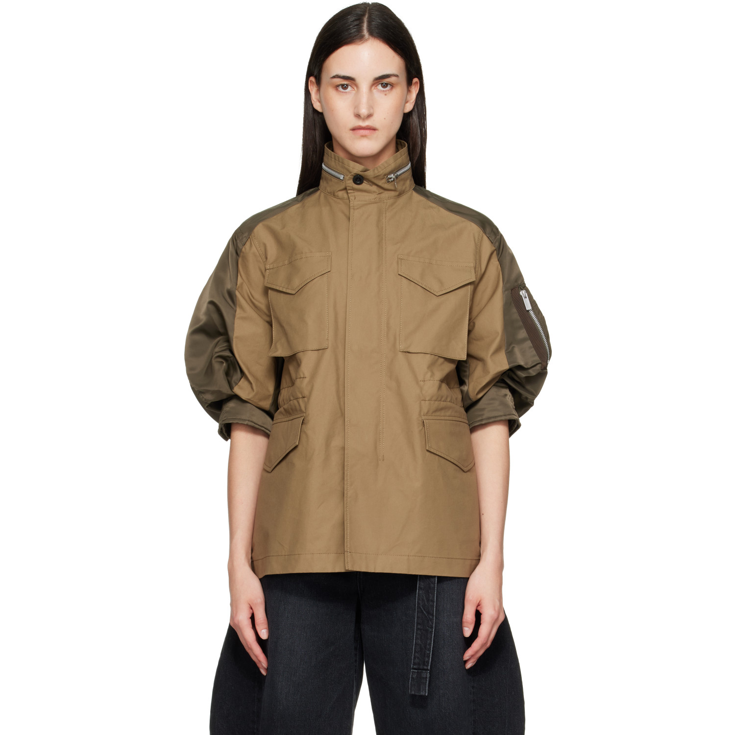 sacai Khaki Cotton Weather Jacket