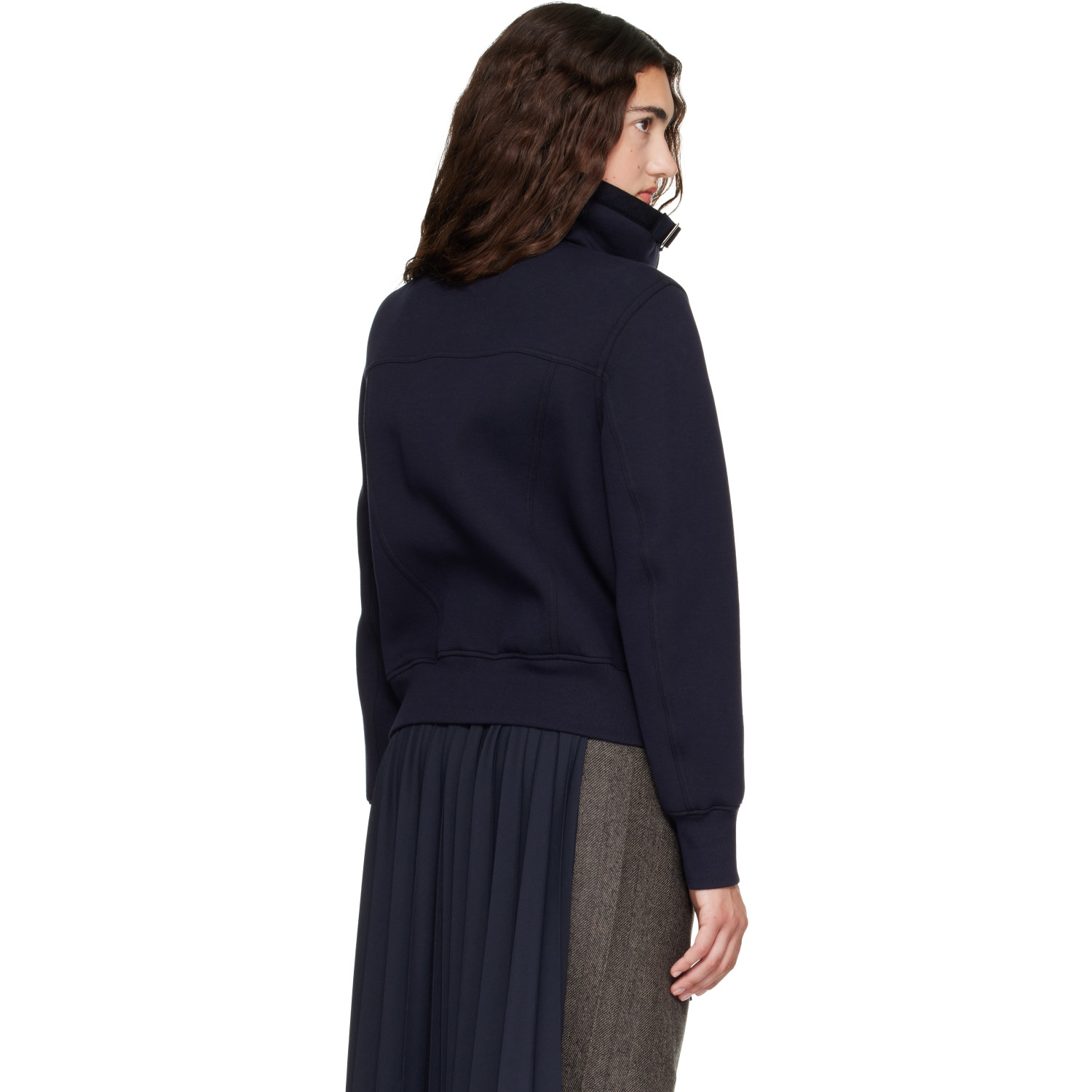 SACAI 네이비 스펀지 스웻 블루종 자켓