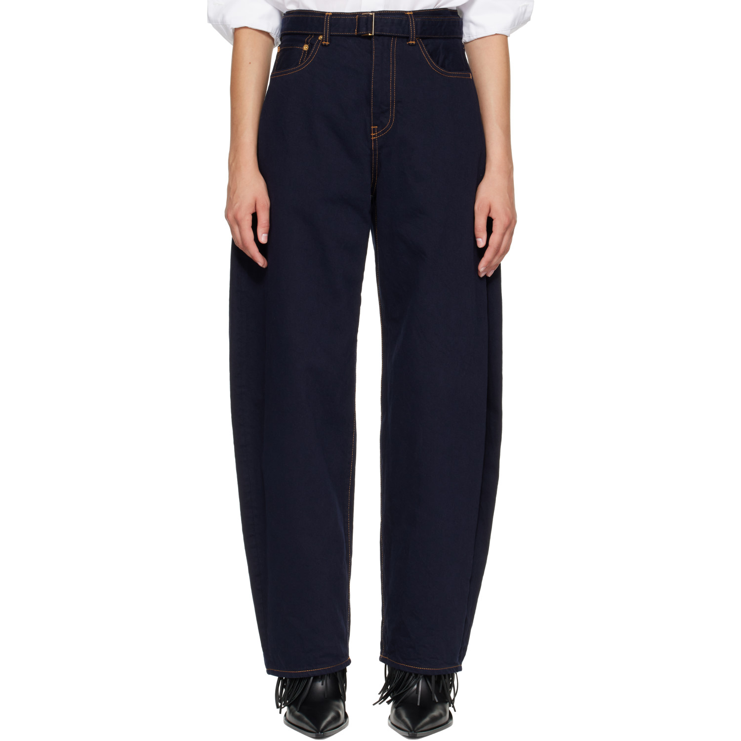 sacai Navy Belted Jeans